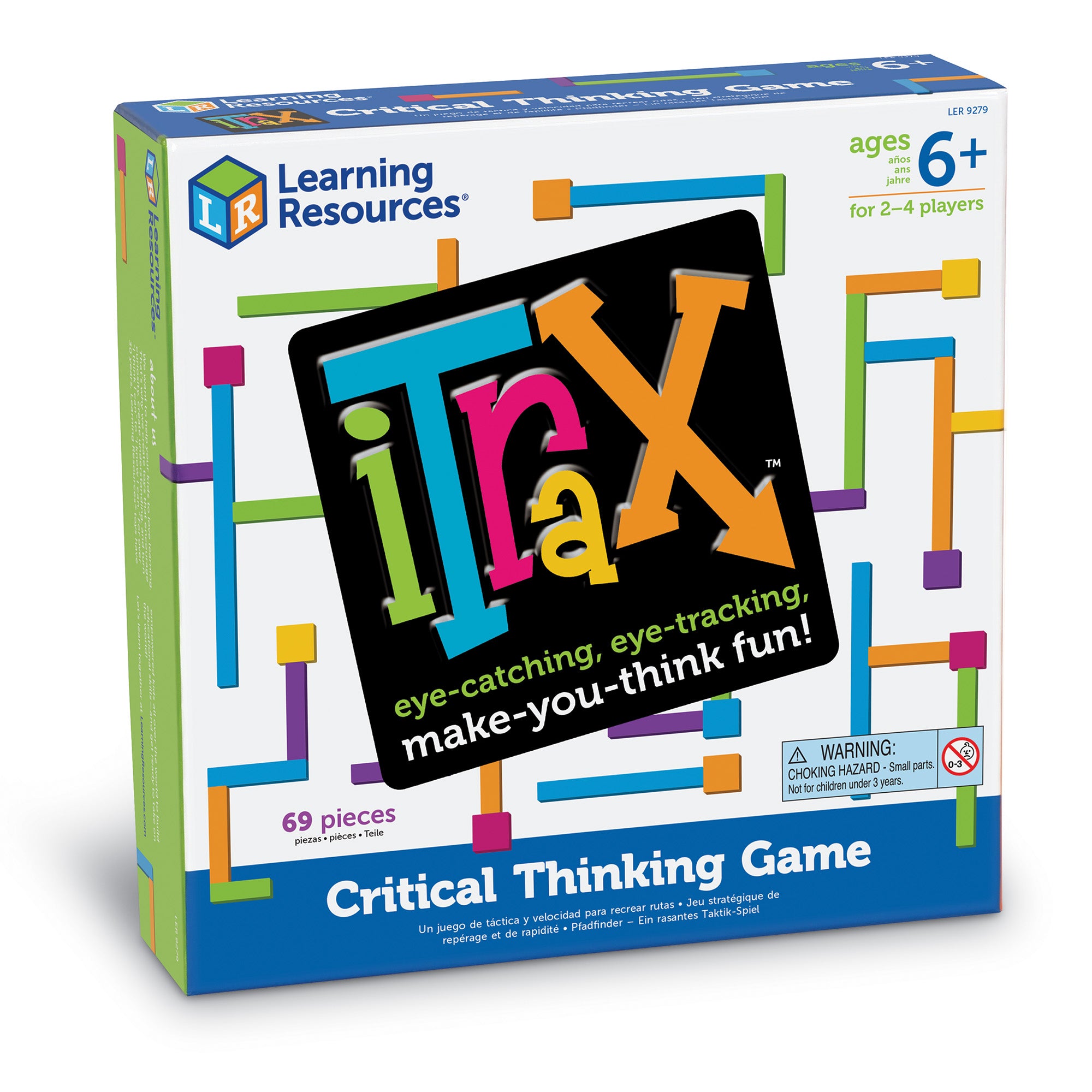 Learning Resources iTrax Critical Thinking Game, Fast-Paced Strategy and Problem-Solving Game for Kids, Includes 3 Levels of Play, 44 Pieces, and 25 Challenge Cards, Ages 6+