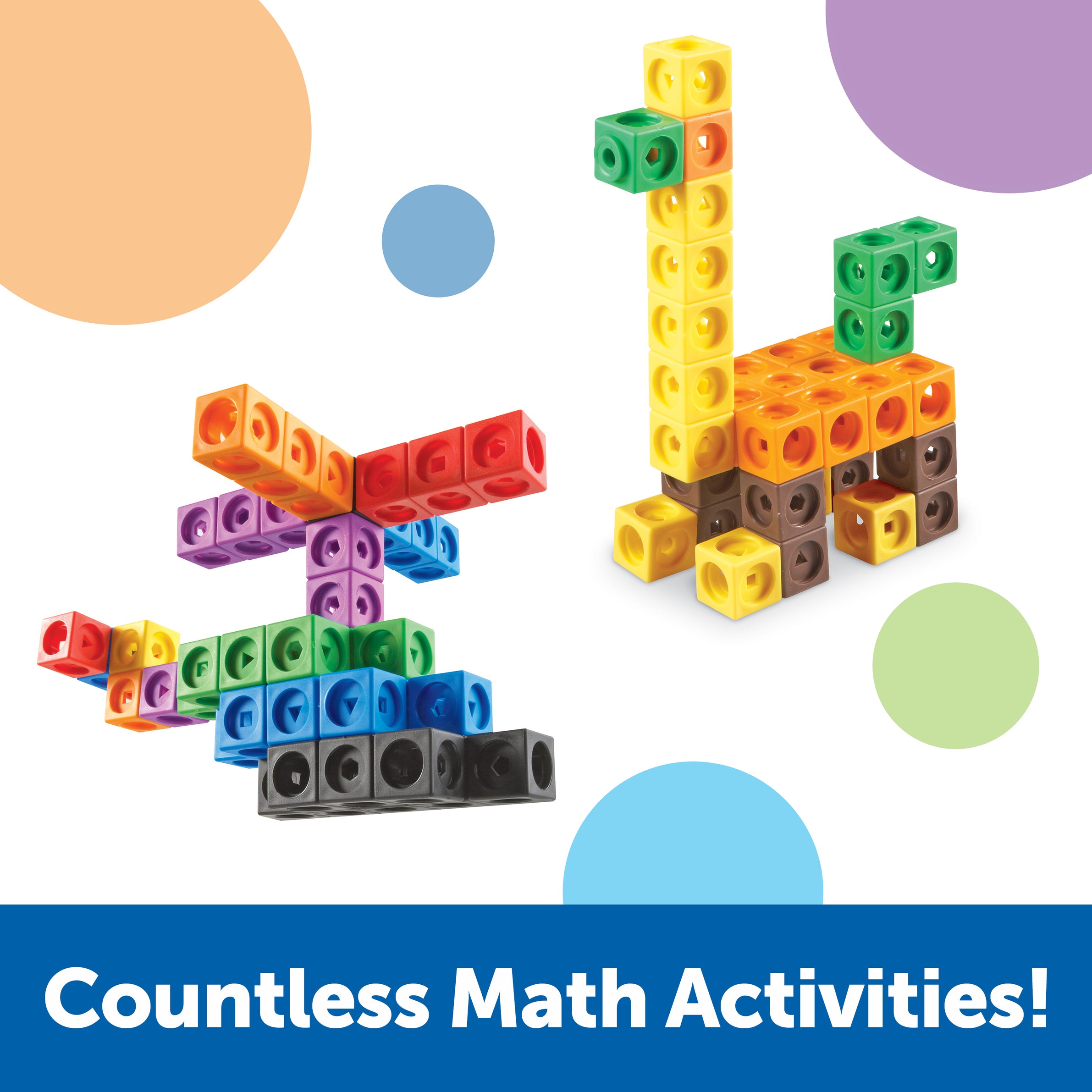 Learning Resources MathLink Cubes Set of 1000, Hands-On Math Practice, Fine Motor Skill Development, 10 Colours, Ideal for Counting, Grouping, Patterning, Ages 5+, Includes Activity Guide