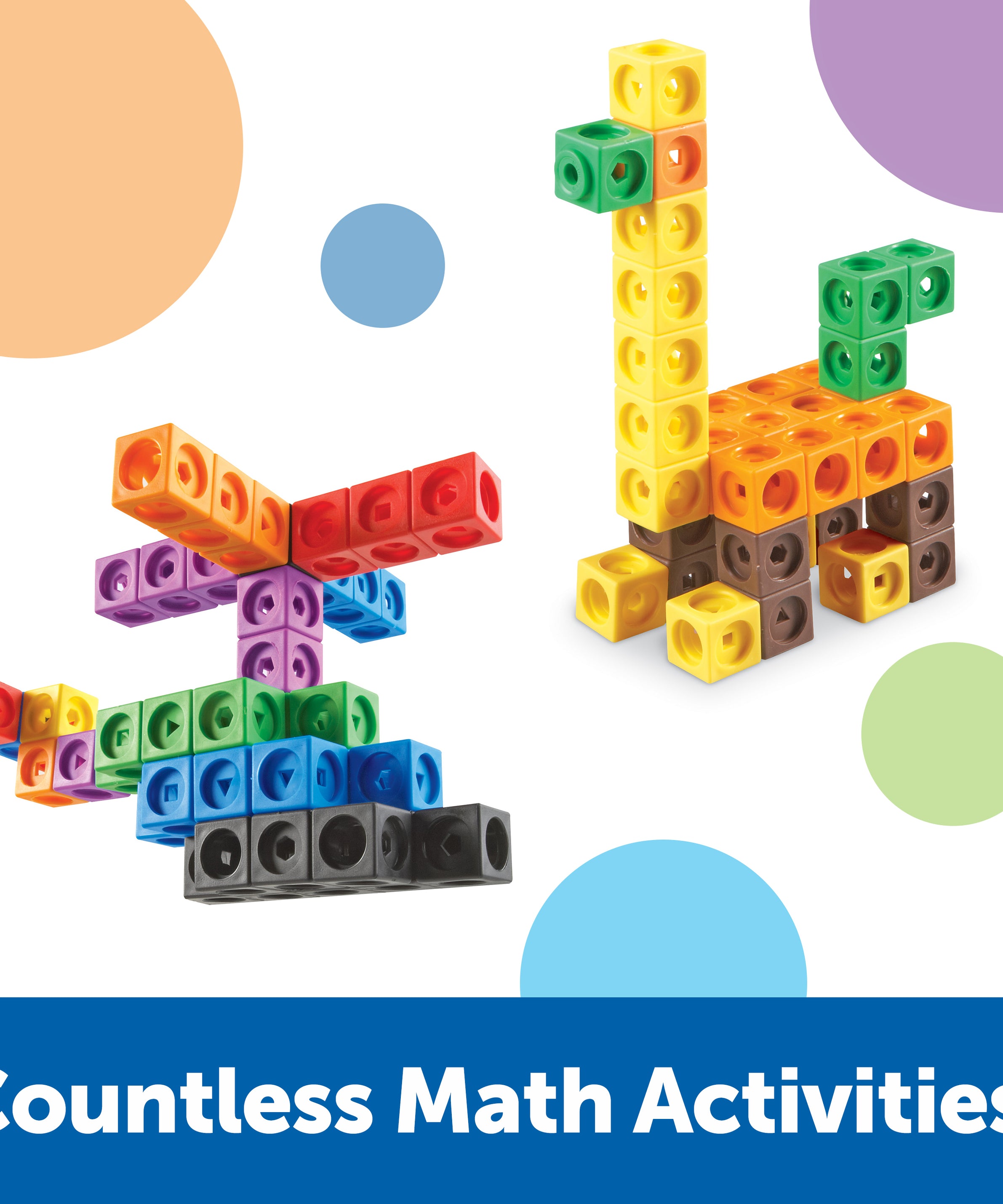 Learning Resources MathLink Cubes Set of 1000, Hands-On Math Practice, Fine Motor Skill Development, 10 Colours, Ideal for Counting, Grouping, Patterning, Ages 5+, Includes Activity Guide