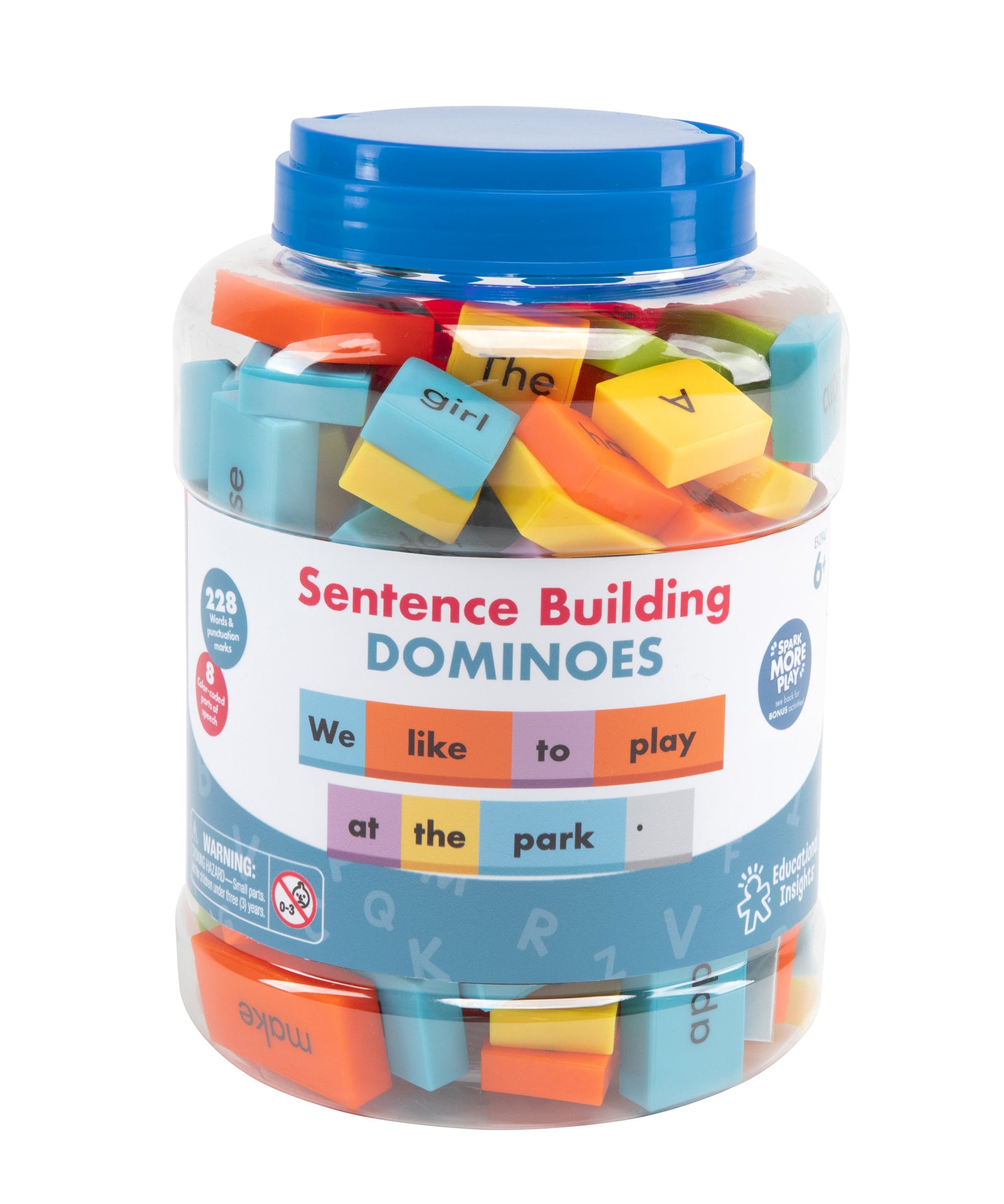 Learning Resources Sentence Building Dominoes, Hands-On Literacy Tool for Sentence Construction, Set of 114, Learning Resources