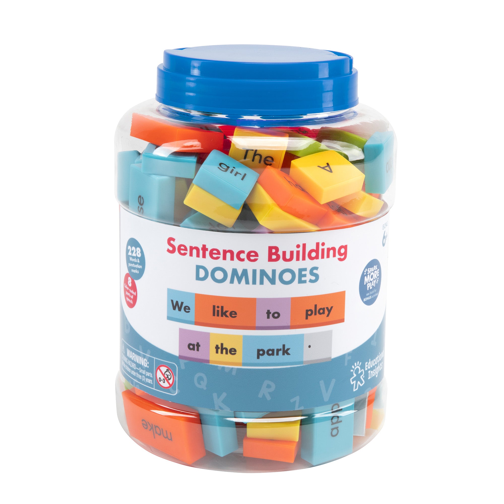 Learning Resources Sentence Building Dominoes, Hands-On Literacy Tool for Sentence Construction, Set of 114, Learning Resources