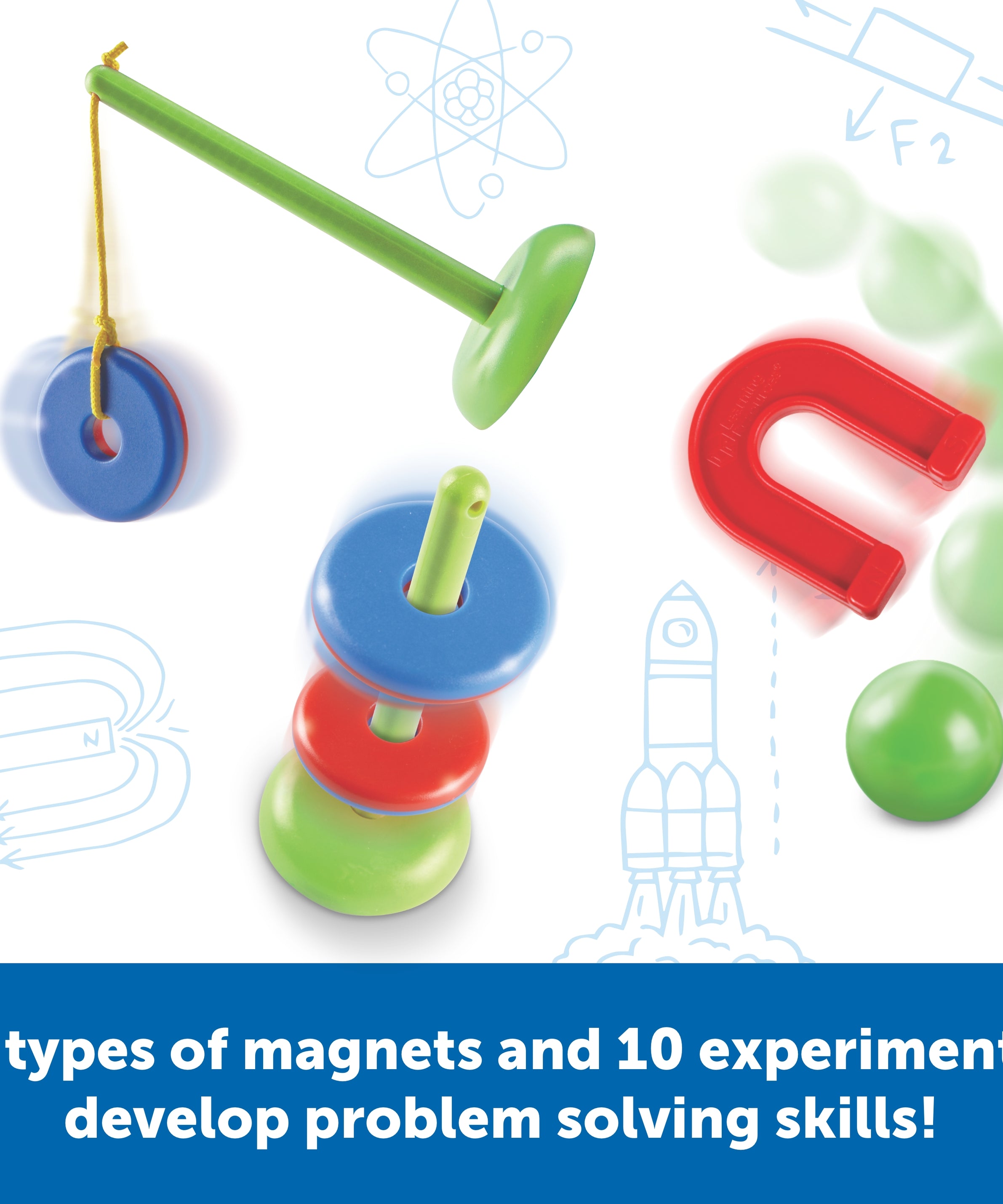 Learning Resources STEM Explorers Magnet Movers, Hands-On Magnetism Experiment Set for Kids, Ages 5+