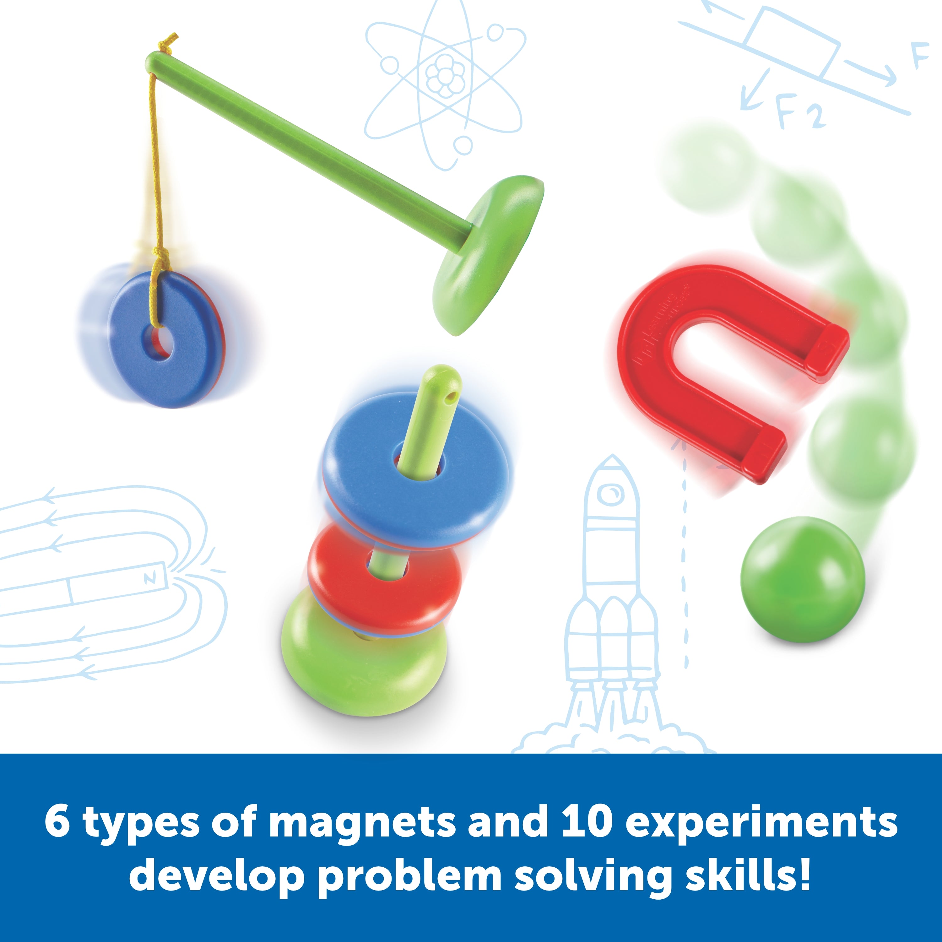 Learning Resources STEM Explorers Magnet Movers, Hands-On Magnetism Experiment Set for Kids, Ages 5+