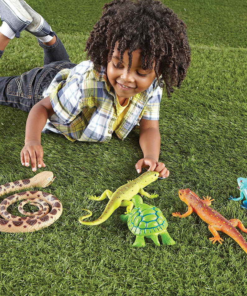 Learning Resources Jumbo Reptiles and Amphibians, Set of 5 Realistic Animal Figures for Imaginative Play and Early Learning, Ages 2 and Up