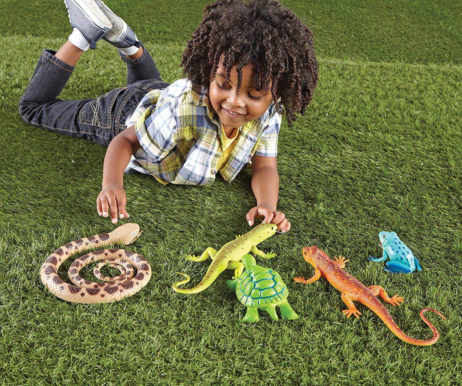 Learning Resources Jumbo Reptiles and Amphibians, Set of 5 Realistic Animal Figures for Imaginative Play and Early Learning, Ages 2 and Up