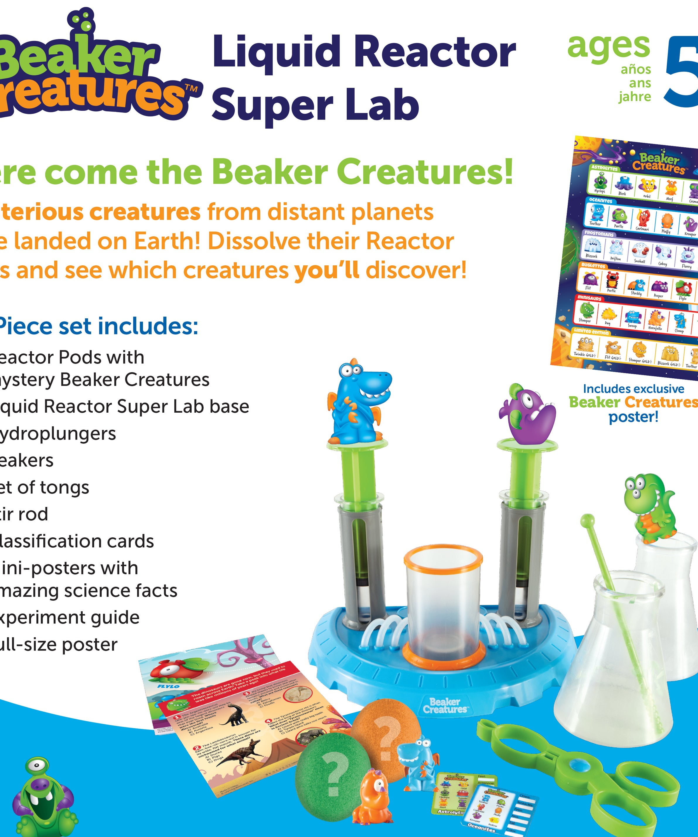 Learning Resources Beaker Creatures Liquid Reactor Super Lab Set, Scientific Exploration and Collectible Surprise Creatures, Ages 5+