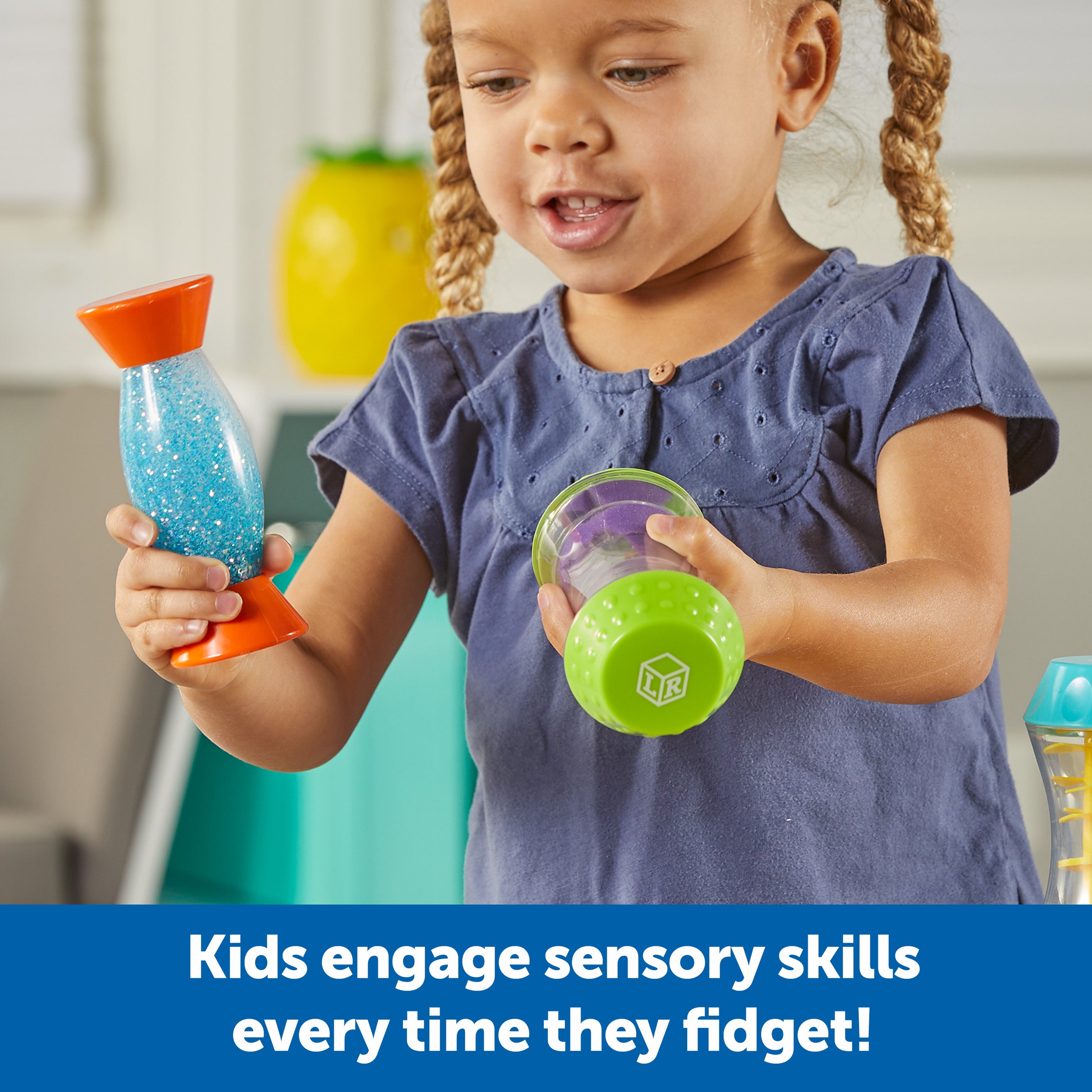 Learning Resources Sensory Trio Fidget Tubes Set of 3 Sensory Toys for Kids Ages 3 Plus