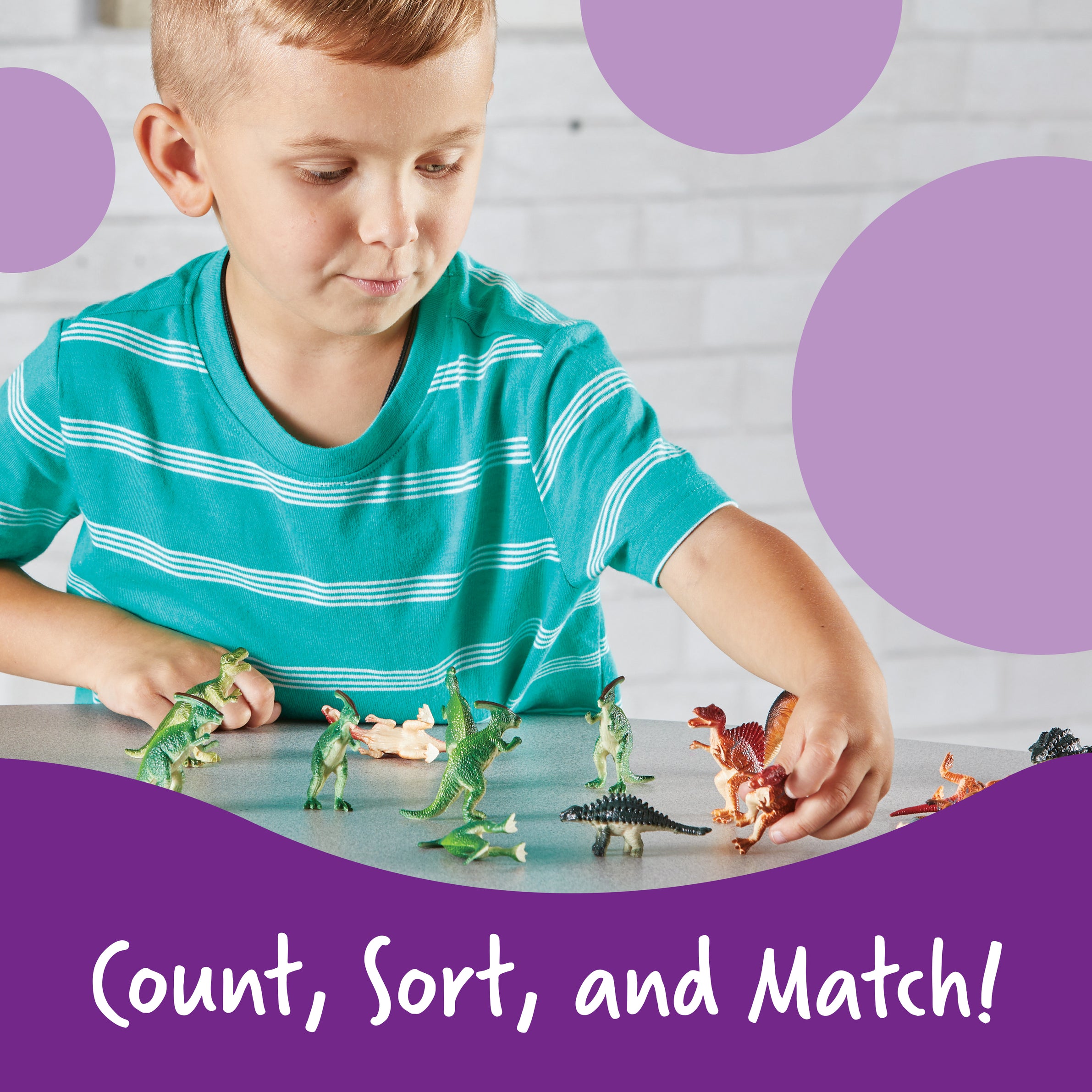 Learning Resources Dinosaur Counters, Set of 60 Realistic Figures for Counting, Sorting, and Imaginative Play, Ages 3+