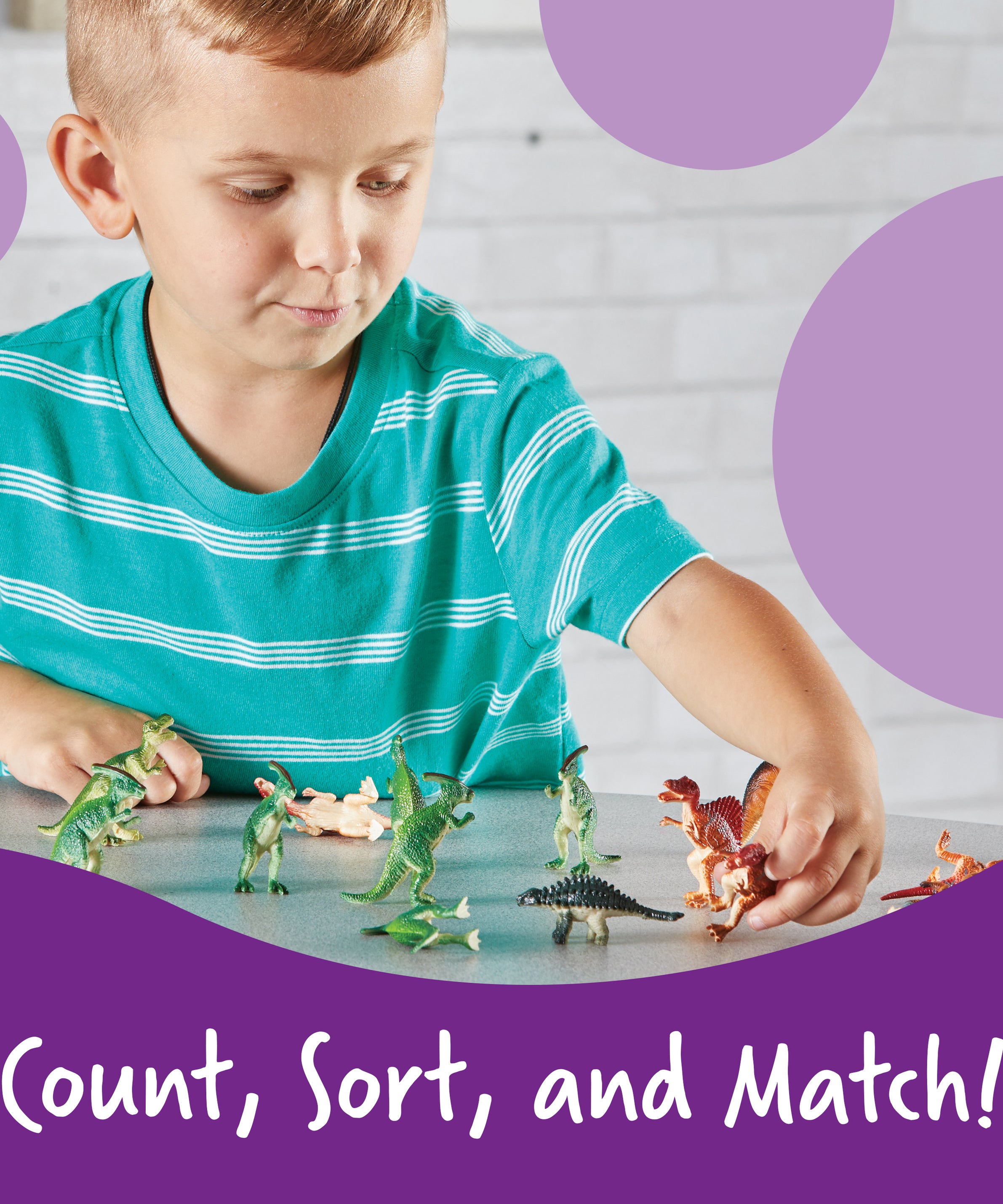 Learning Resources Dinosaur Counters, Set of 60 Realistic Figures for Counting, Sorting, and Imaginative Play, Ages 3+