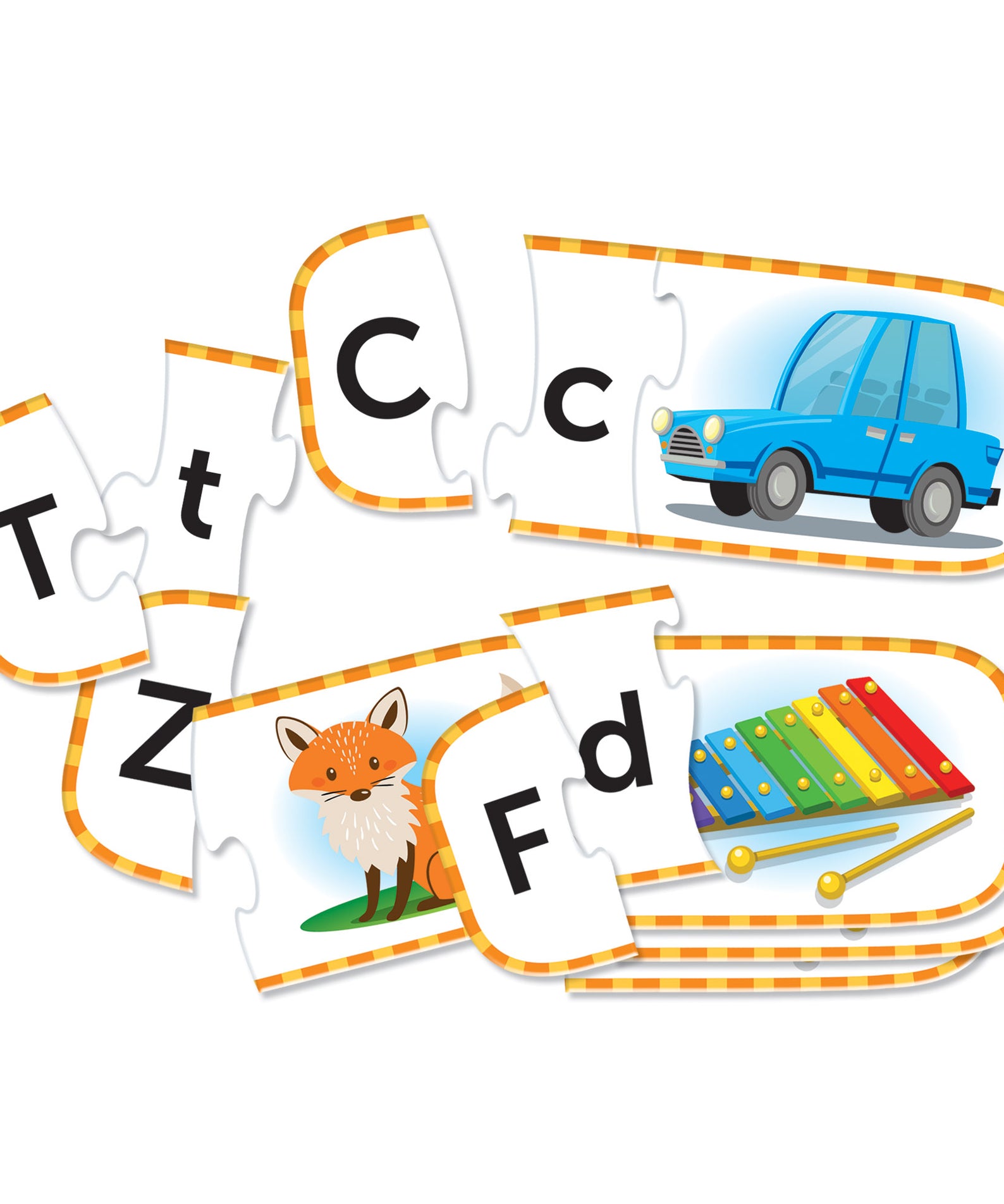 Learning Resources Upper and Lowercase Alphabet Puzzle Cards, 26 Self-Correcting Three-Piece Puzzles for Preschool Learning, Ages 4 Plus
