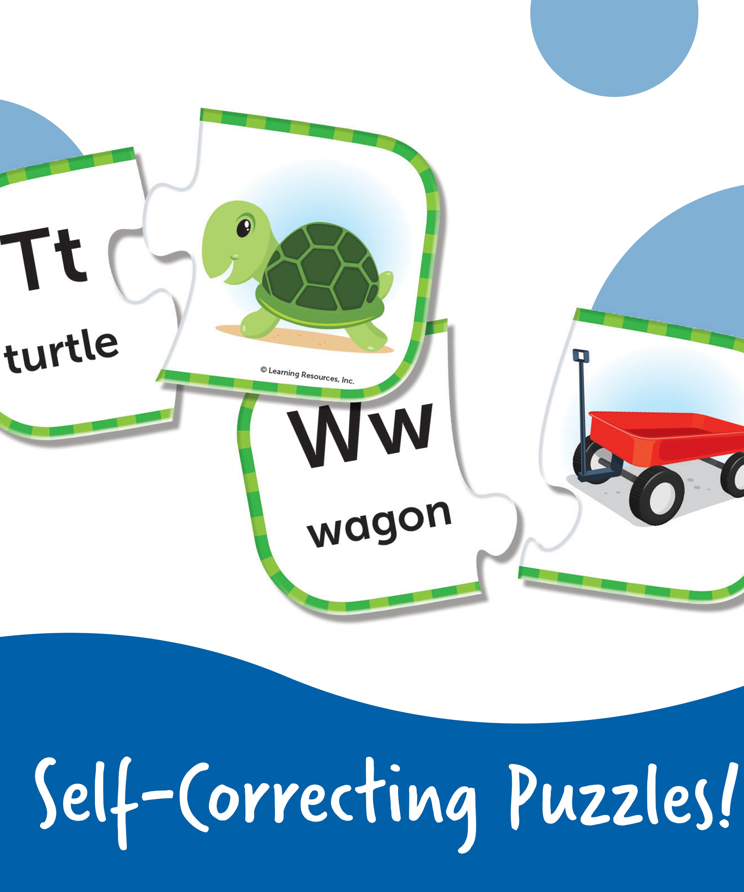 Learning Resources ABC Puzzle Cards, Set of 26 Self-Correcting Letter Matching Puzzles, Teaches Alphabet and Early Language Skills, Ages 3+