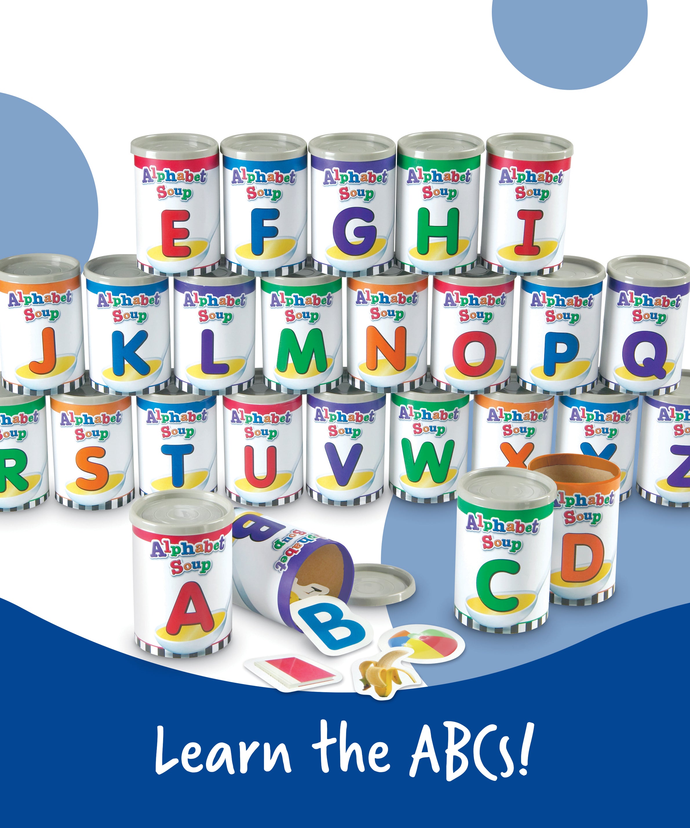 Learning Resources Alphabet Soup Sorters, Hands-On Alphabet & Literacy Learning Set, 208 Pieces, Ages 3+