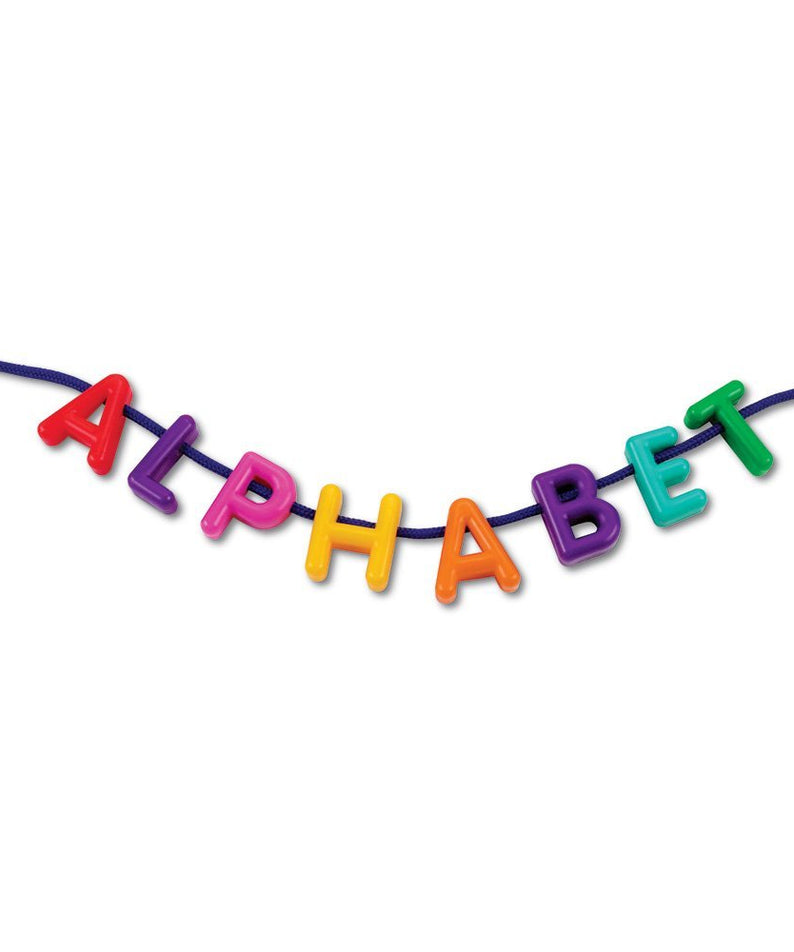 Learning Resources Uppercase Lacing Alphabet Set, Develops Letter Recognition and Fine Motor Skills for Early Learners