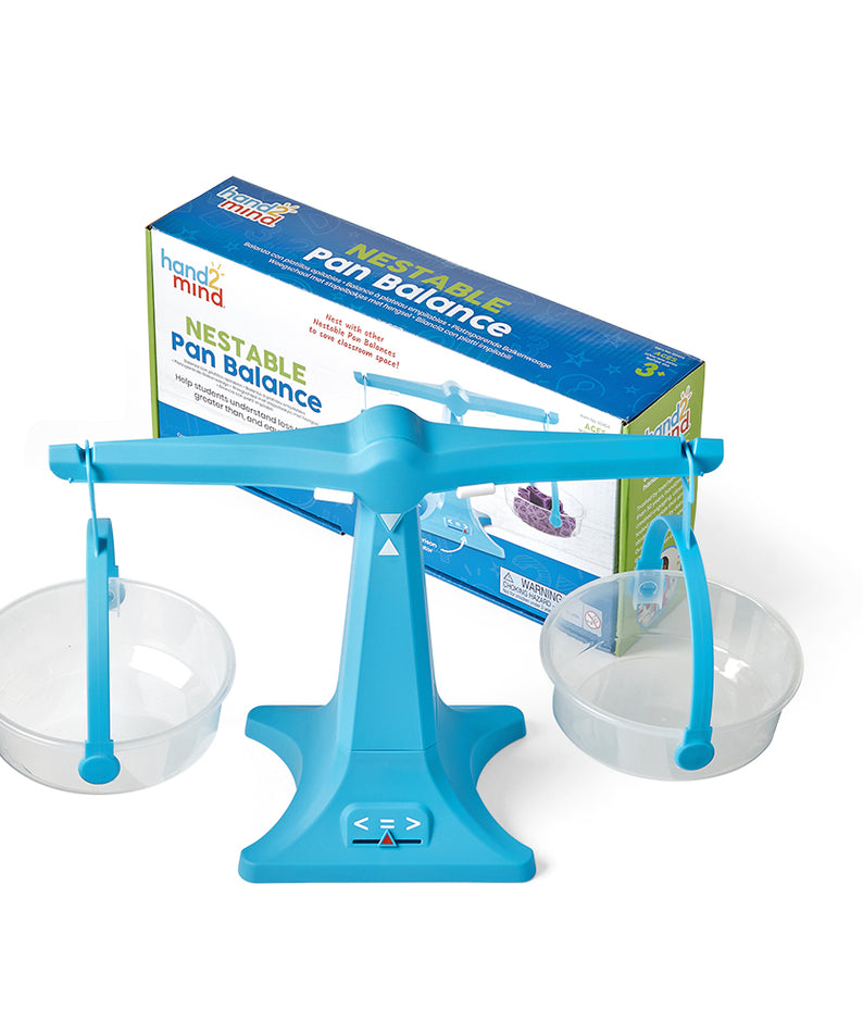 Learning Resources Nestable Pan Balance, Compact Algebra & Primary Balance Scale, Ages 3+