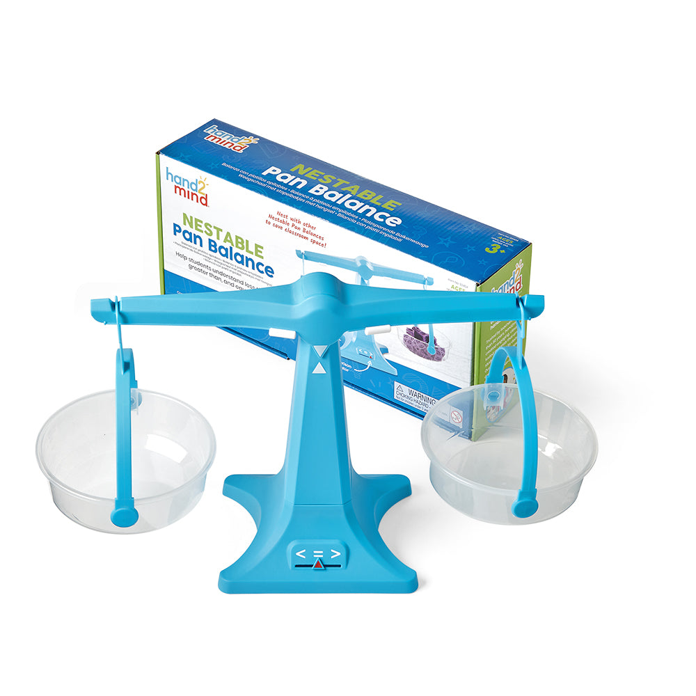 Learning Resources Nestable Pan Balance, Compact Algebra & Primary Balance Scale, Ages 3+