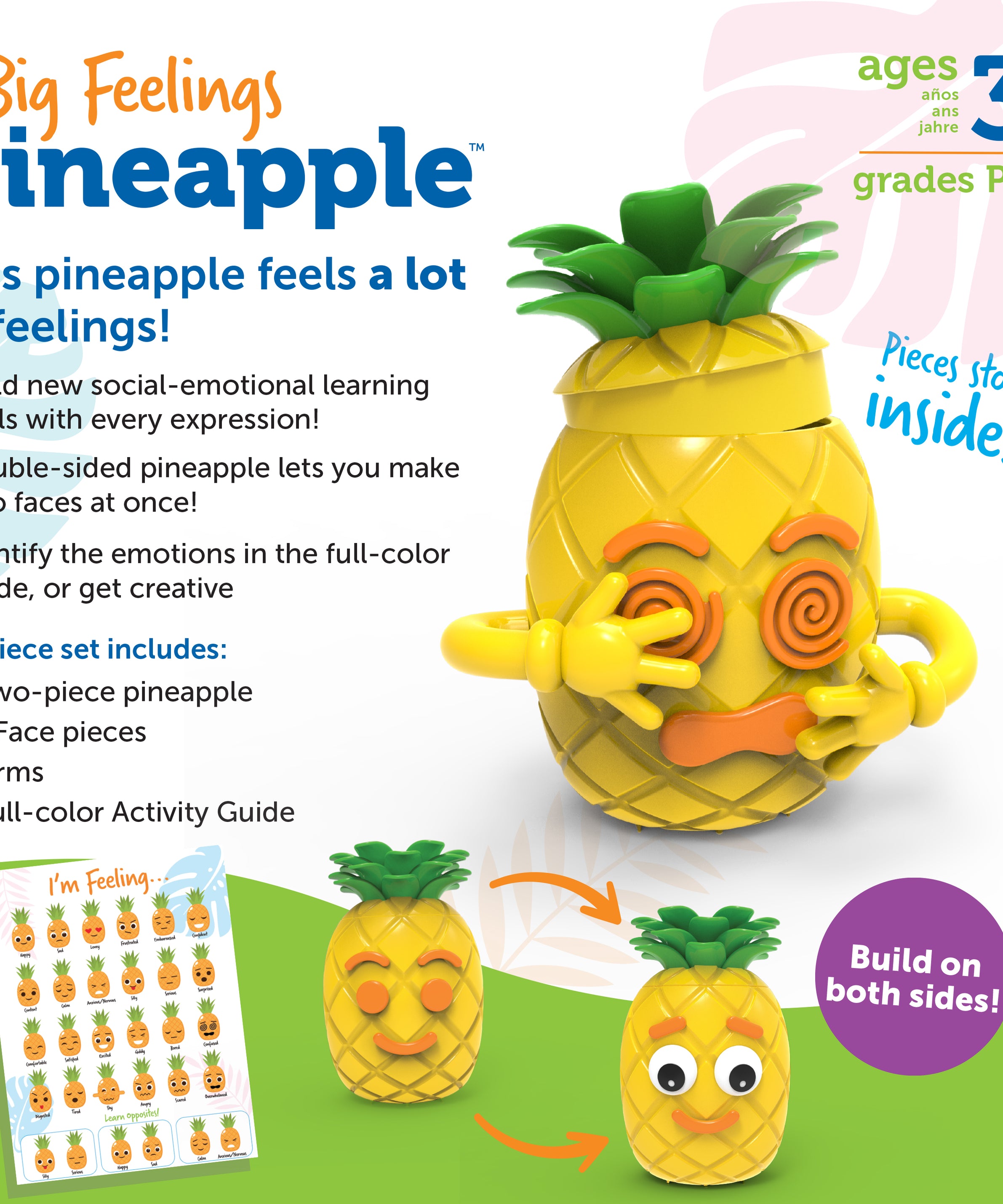 Learning Resources Big Feelings Pineapple, Social-Emotional Learning Toy with 26 Face Pieces, Ages 3+