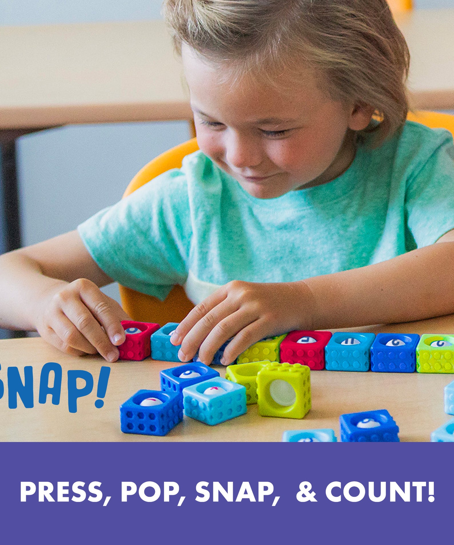 Learning Resources Number BubbleBrix, Sensory Math Toy with 42 Popper Bricks for Number Recognition and Counting, Fidget Learning for Preschoolers, Ages 3+