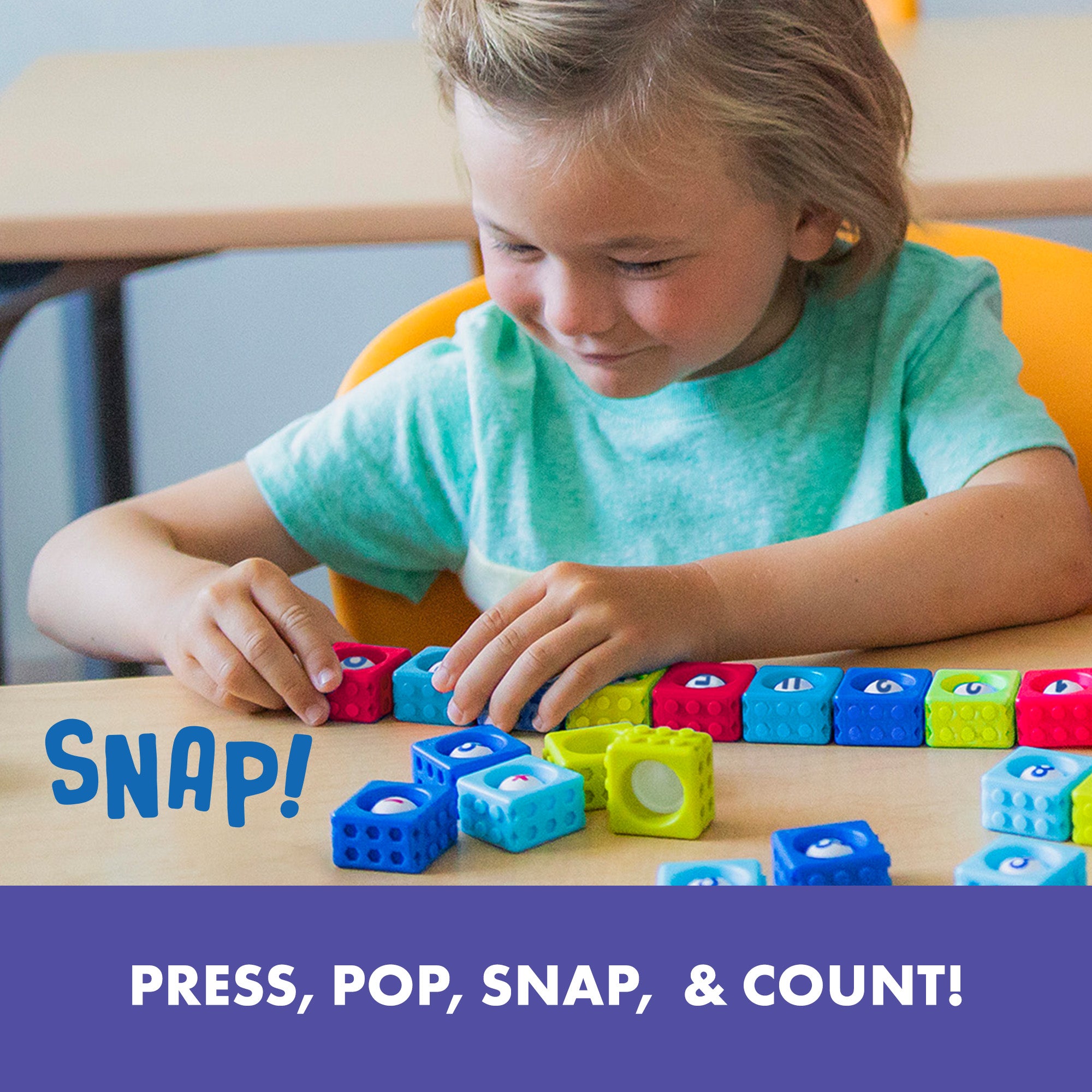 Learning Resources Number BubbleBrix, Sensory Math Toy with 42 Popper Bricks for Number Recognition and Counting, Fidget Learning for Preschoolers, Ages 3+