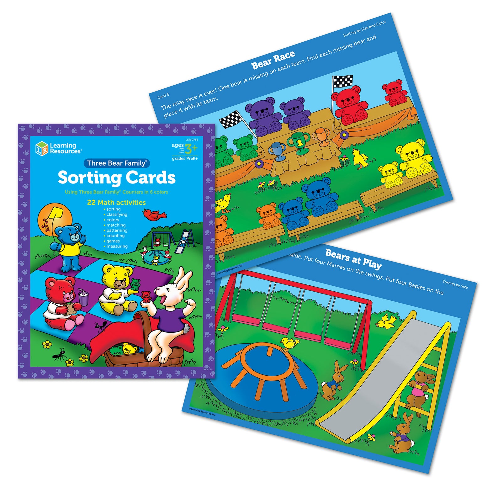 Learning Resources Three Bear Family Sort, Pattern & Play Activity Set, Compare Bears with Sorting Bowls, Dice, Spinner & Pattern Cards, Maths Counters for Early Years, Ages 3+