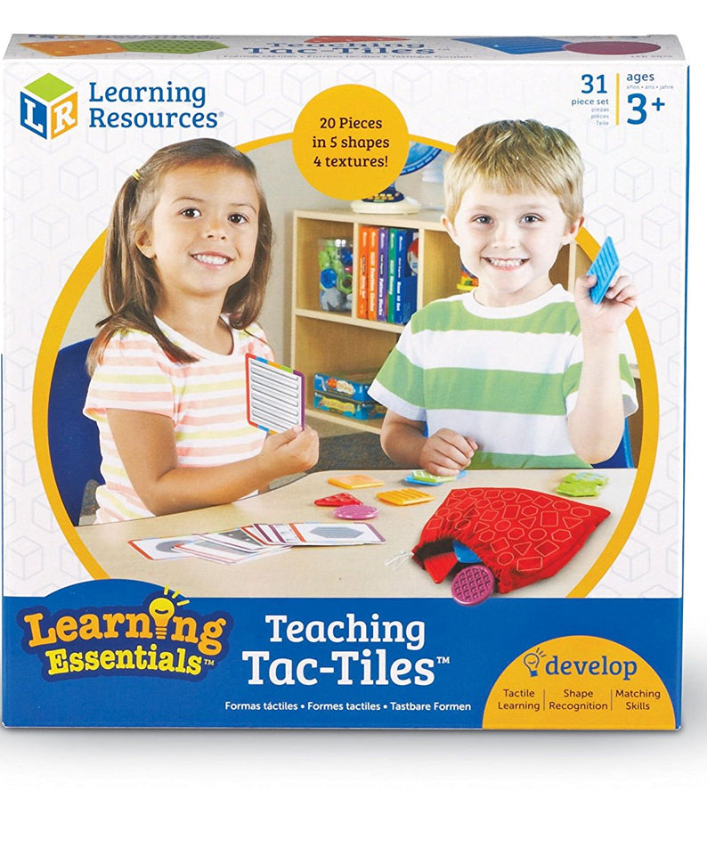 Learning Resources Teaching Tac-Tiles LER 9075, Tactile Learning Set for Early Development, Includes 20 Pieces, 10 Activity Cards, and Feely Bag for Sensory Play