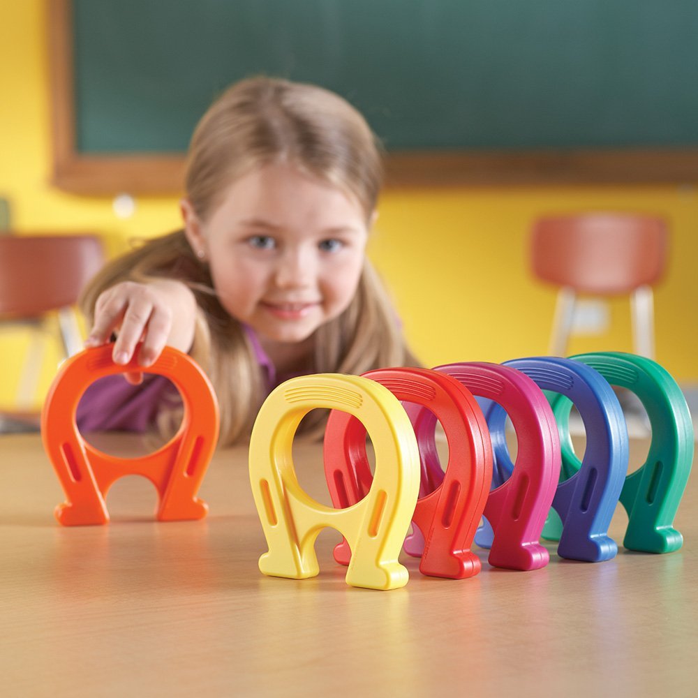 Learning Resources Primary Science® Mighty Magnets (Set of 6), Colourful Horseshoe Magnets for Kids, Durable Plastic, Perfect for Scientific Exploration, Ages 3+