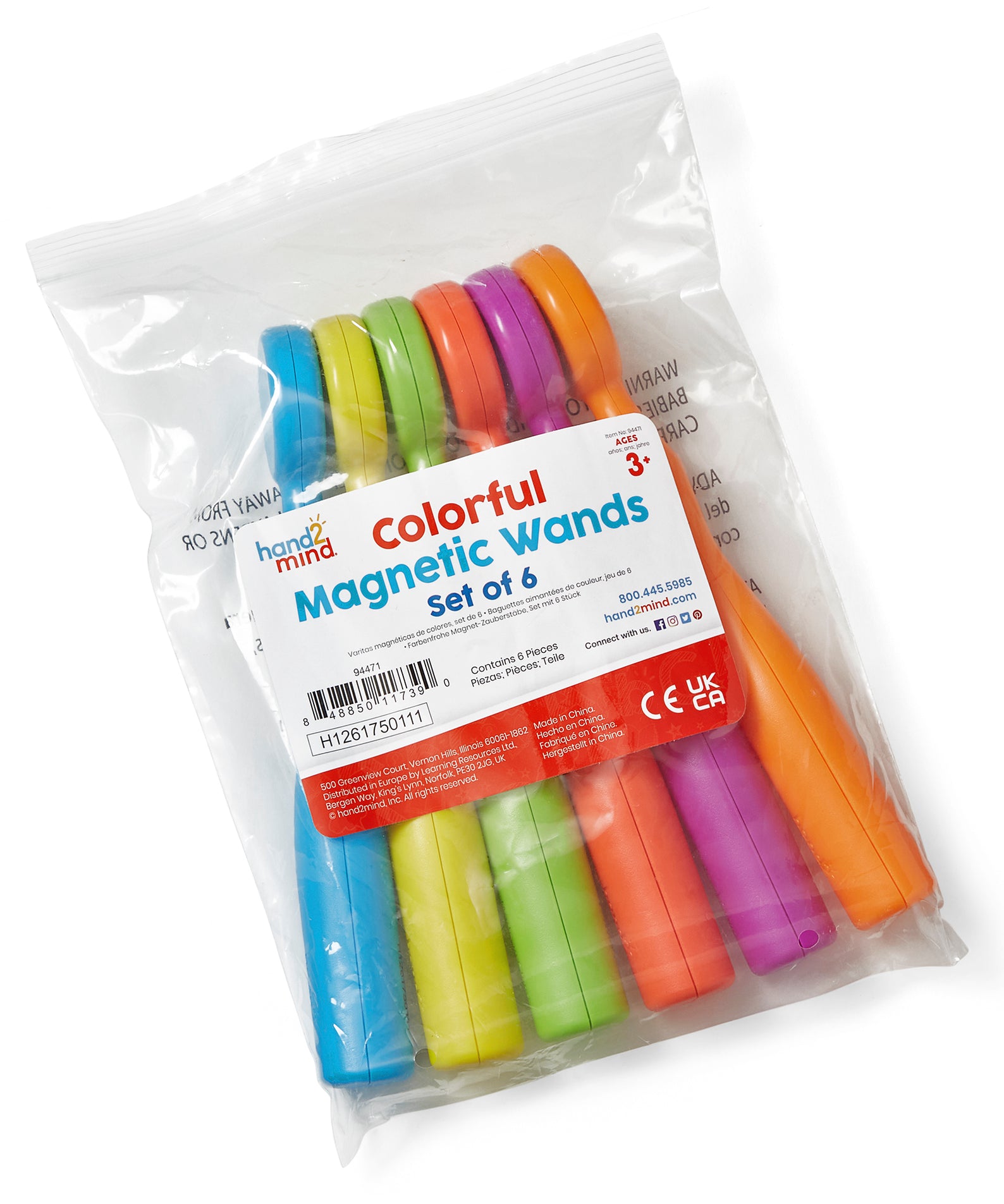 Learning Resources Colourful Magnetic Wands, Set of 6, Early Literacy & STEM Magnet Toys, Ages 3+
