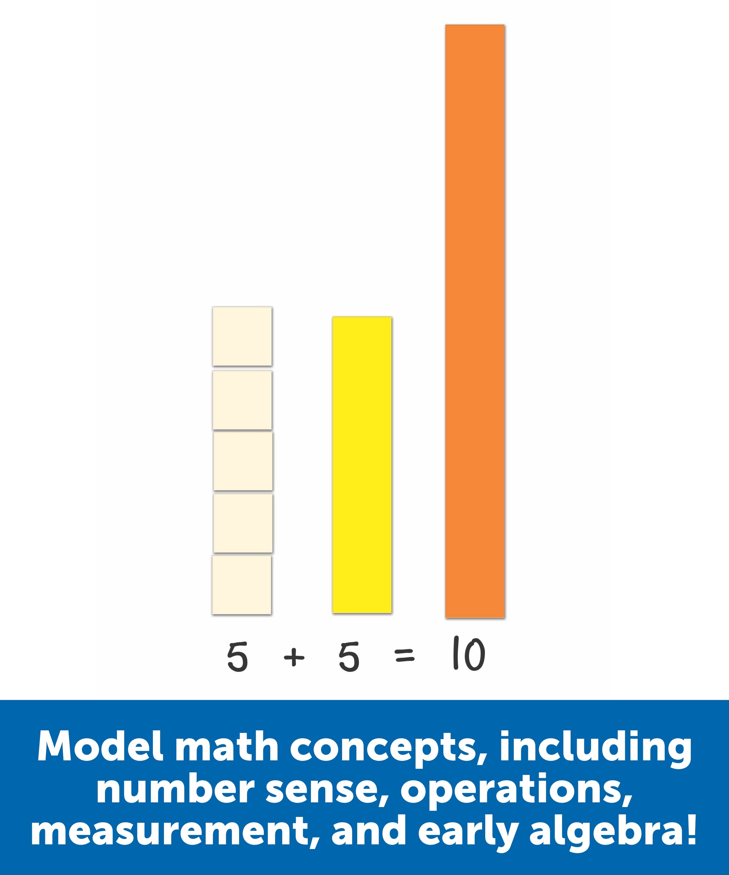 Learning Resources Giant Magnetic Cuisenaire Rods, Classroom Demonstration Set, 64 Oversized Magnetic Maths Pieces for Teaching Numeracy