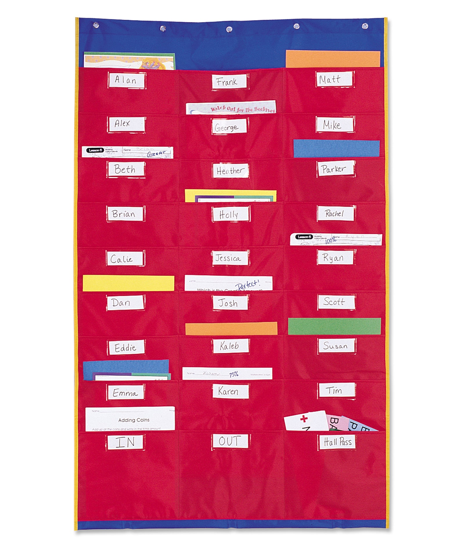 Learning Resources Organisation Station Pocket Chart, 27 Pockets for Organizing Homework, Notes, and Files, Includes Wipe-Clean Labels, Wall-Mountable, Classroom or Office Use