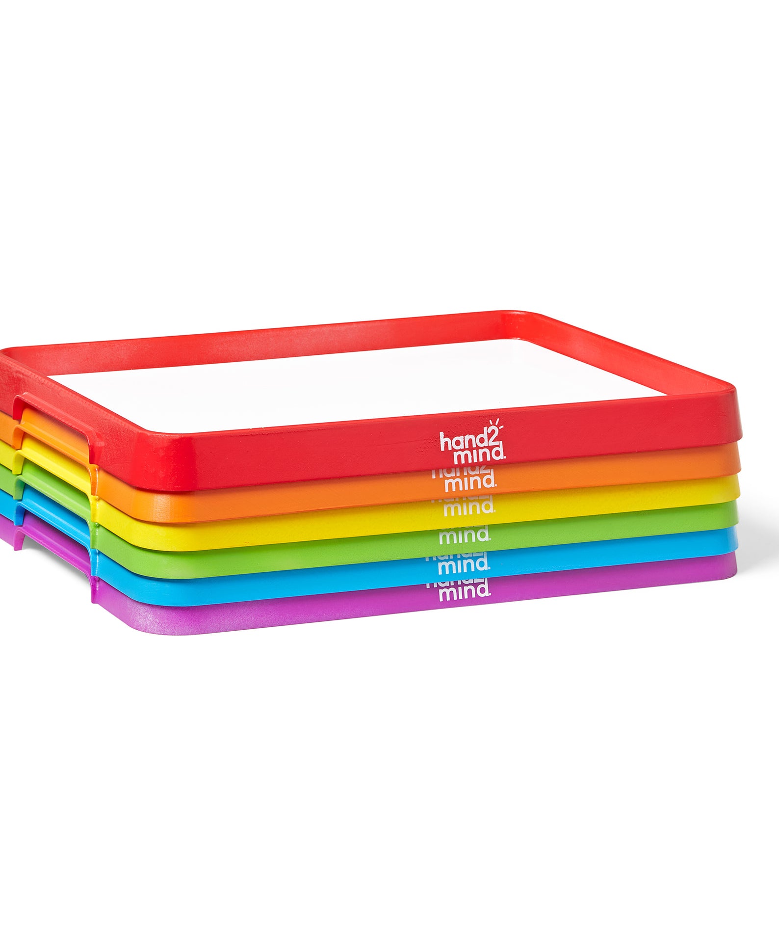 Learning Resources Magnetic Dry-Erase Activity Trays, Set of 6 Stackable Classroom Whiteboard Trays with Handles, Write-On Wipe-Off Surface for Magnetic Activities and A4 Worksheets, Ages 3 and Up