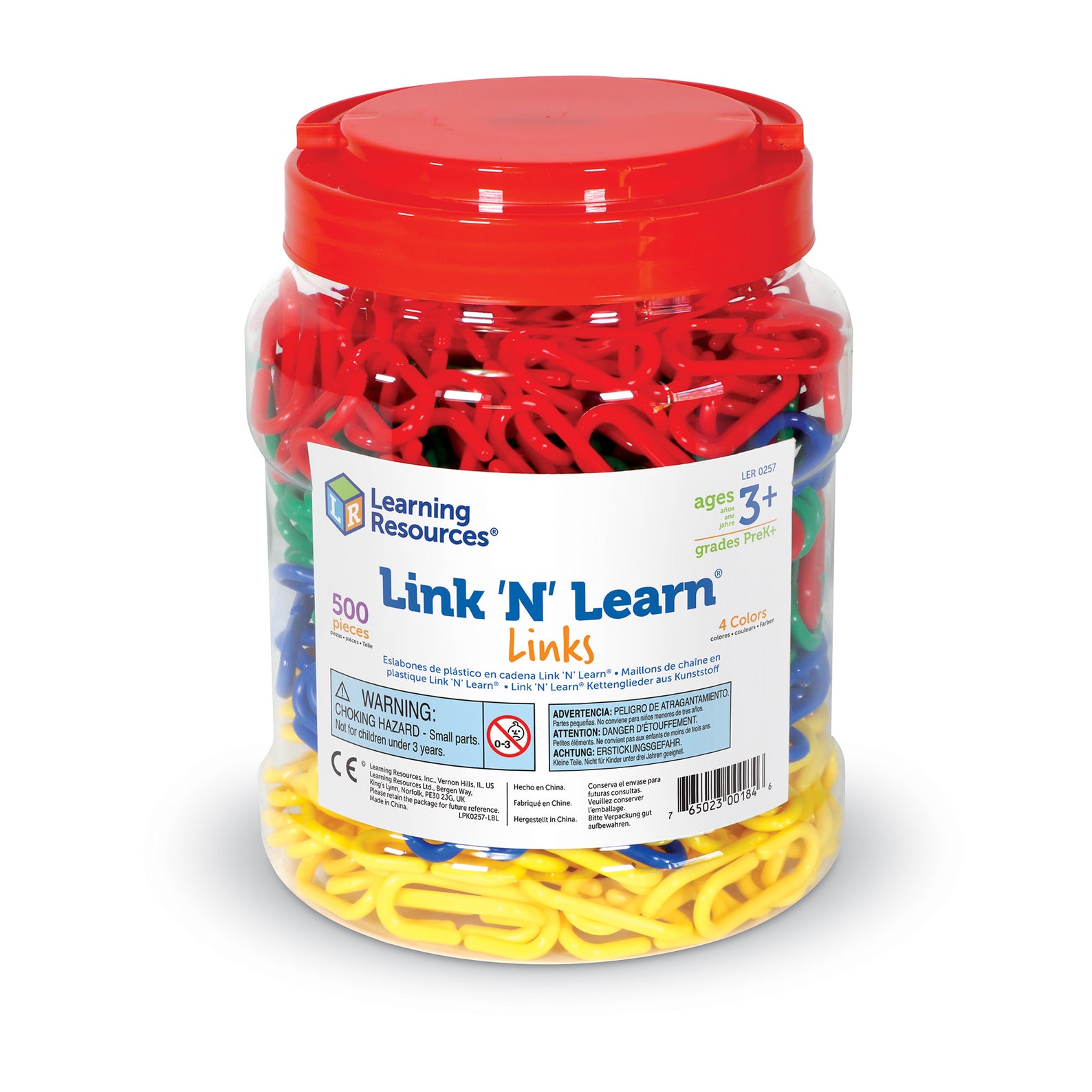 Learning Resources Link N Learn Links, Set of 500 Colourful Plastic Links for Early Maths & Fine Motor Skills, Sorting, Counting & Patterning, Includes Activity Guide, Ages 3+