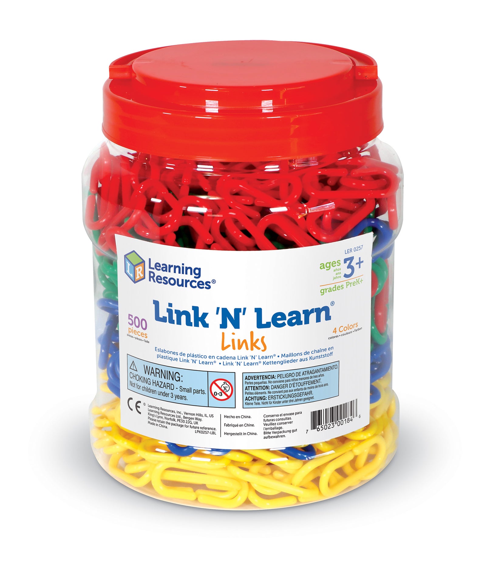 Learning Resources Link N Learn Links, Set of 500 Colourful Plastic Links for Early Maths & Fine Motor Skills, Sorting, Counting & Patterning, Includes Activity Guide, Ages 3+