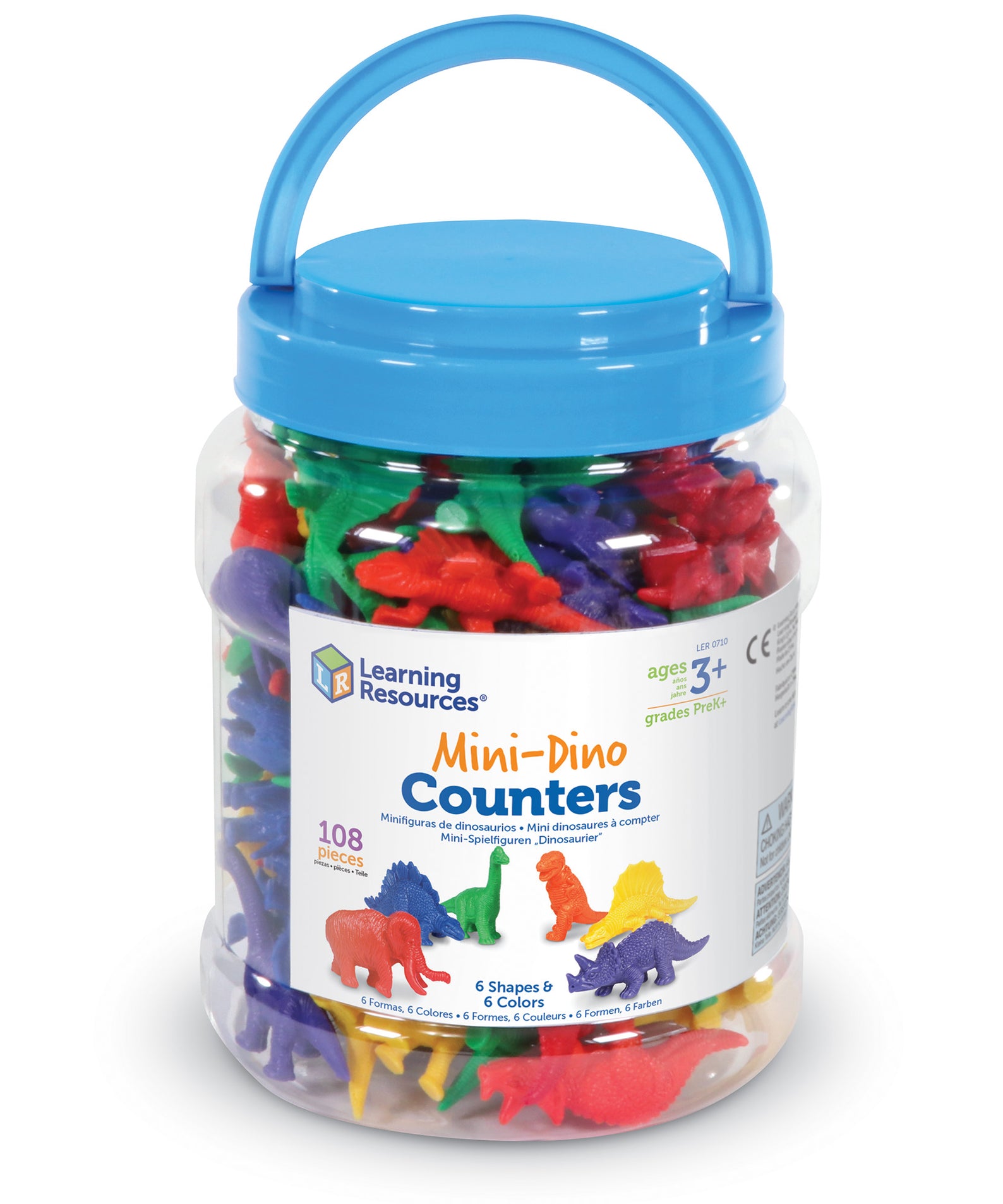 Learning Resources Mini Dino Counters, Set of 108, Early Maths Sorting & Counting Toy, Includes Storage Tub & Activity Booklet, Ages 3+