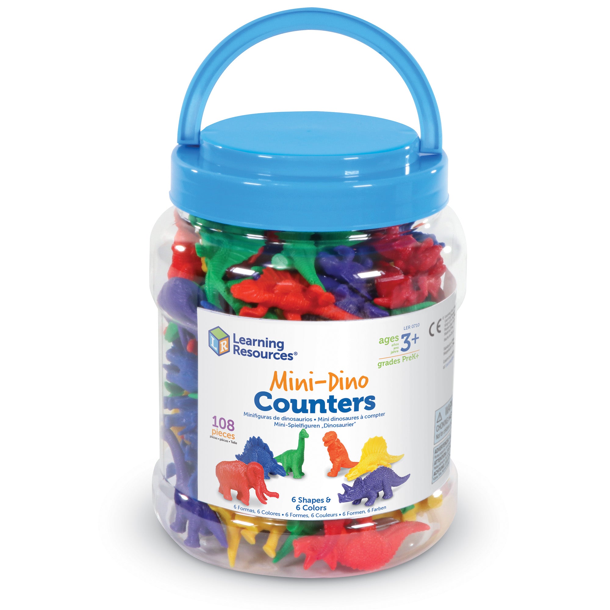 Learning Resources Mini Dino Counters, Set of 108, Early Maths Sorting & Counting Toy, Includes Storage Tub & Activity Booklet, Ages 3+