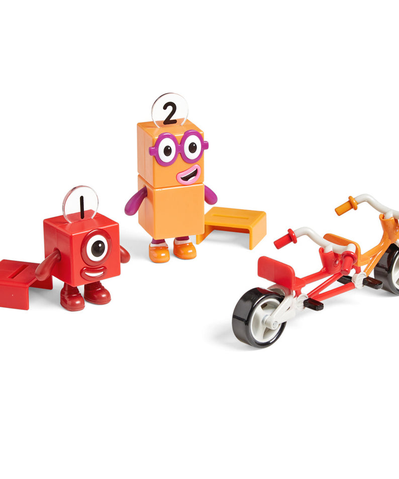 Learning Resources Numberblocks One and Two Bike Adventure, Collectible Figures with Tandem Bike & Accessories, Officially Licensed Learning Resources Set