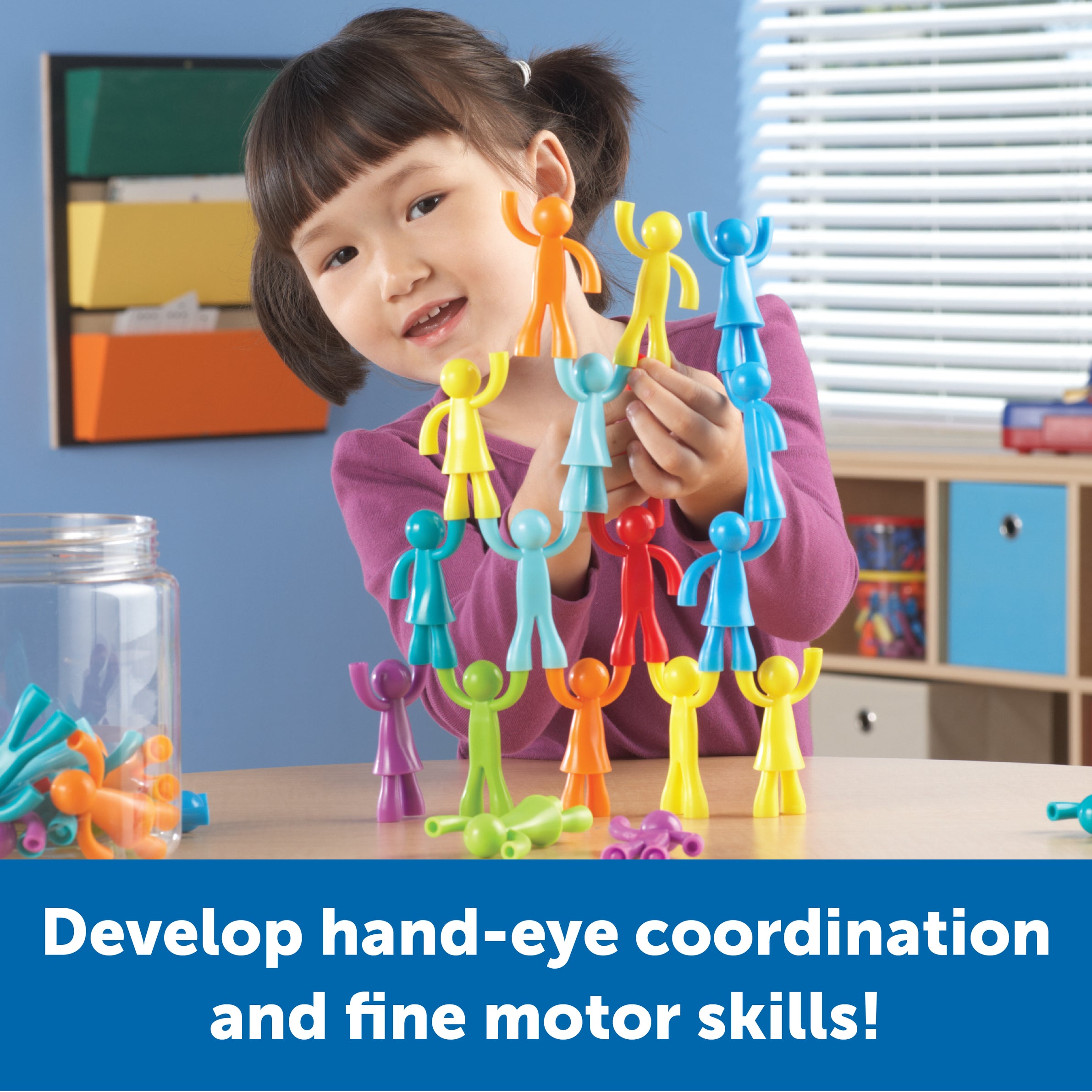 Learning Resources All About Me Buddy Builders, Set of 32 Figures, Develops Fine Motor Skills & Early Maths, Ideal for Counting, Sorting, Patterning, Includes 8 Colours, Ages 3+