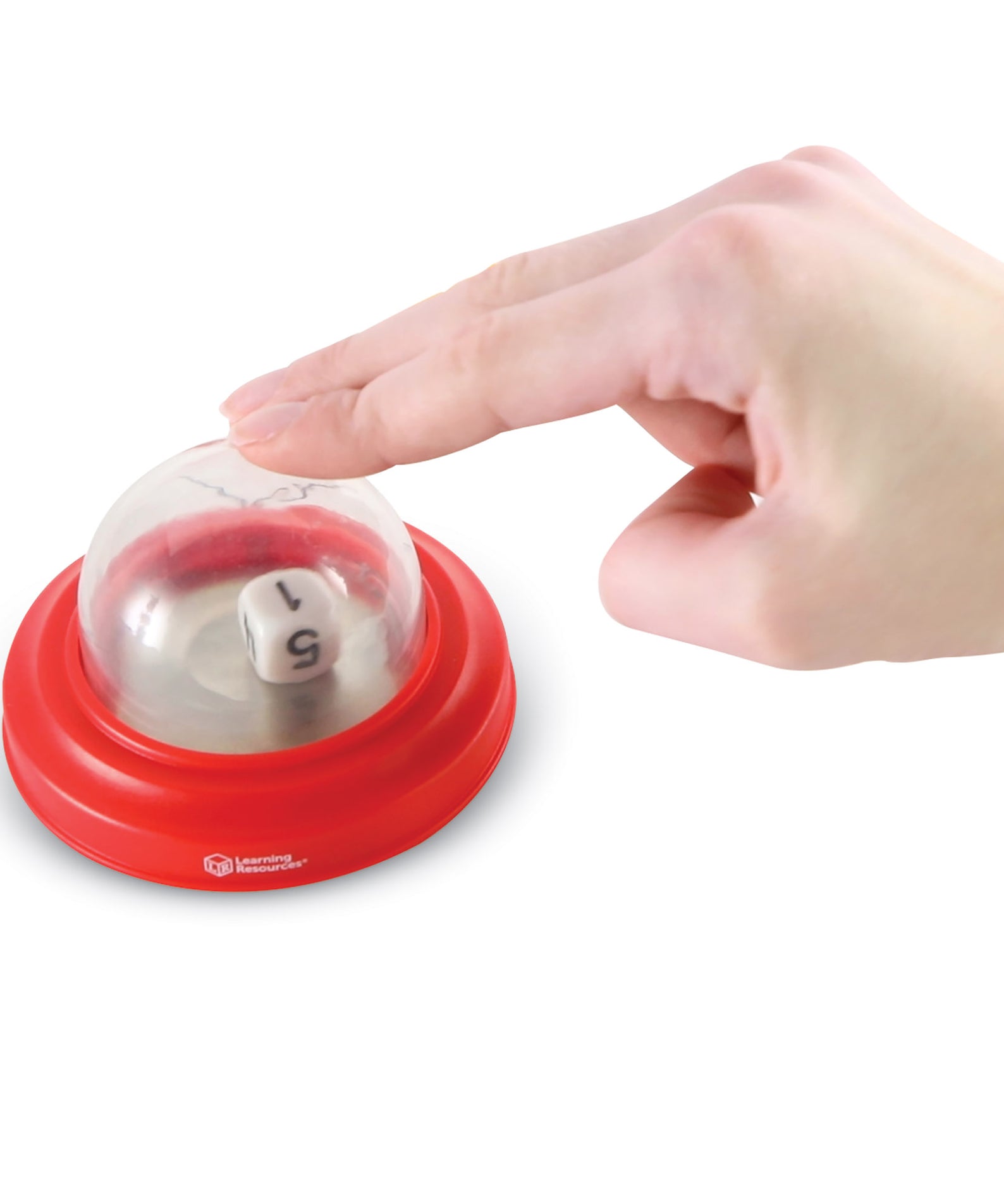 Learning Resources Dice Poppers, Set of 2 Dice in Domes, Fun Math & Game Accessory for Kids, Ages 3+, Classroom & Home Use, Red & Blue Poppers with Numeral & Dot Dice