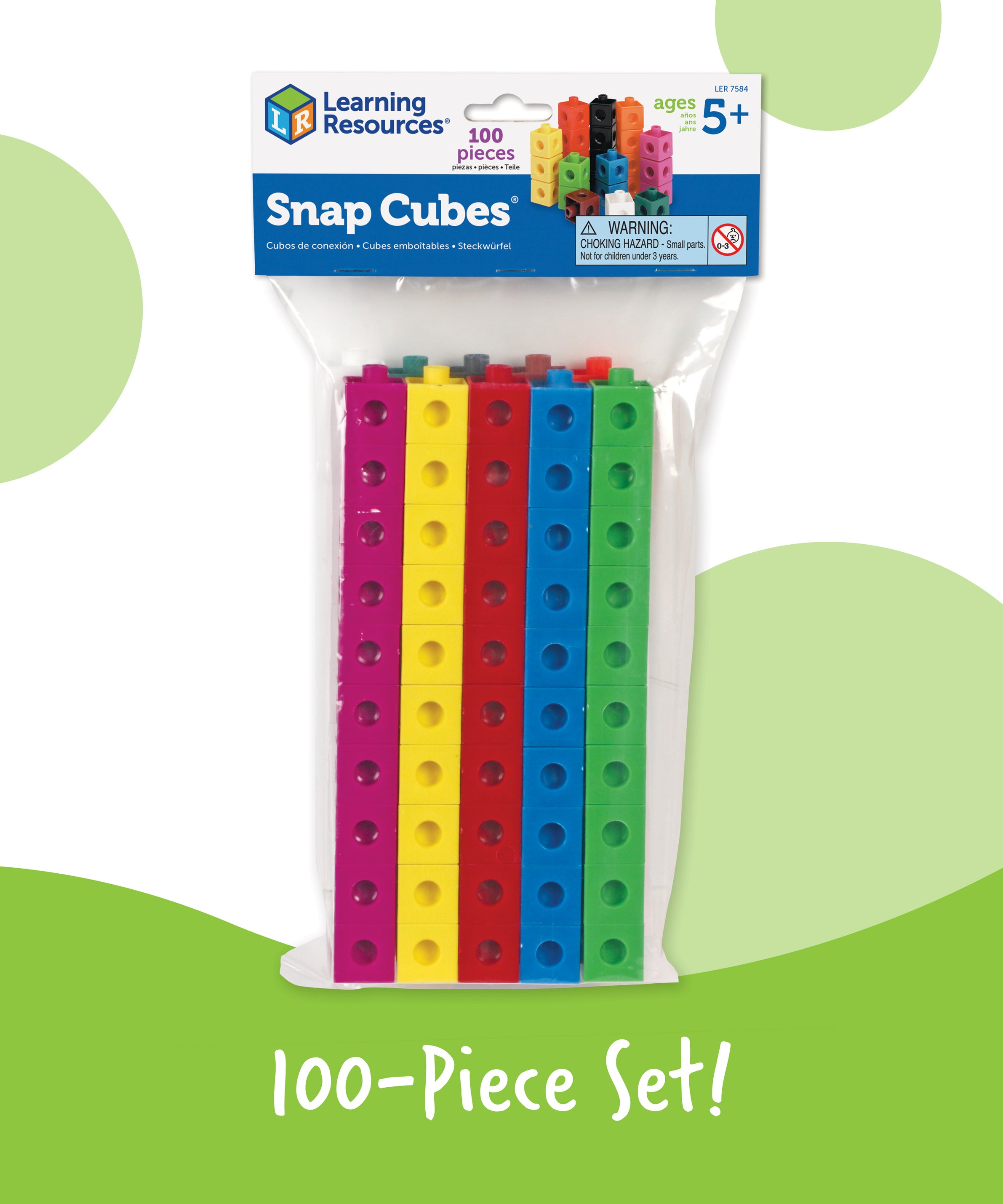 Learning Resources Snap Cubes, Set of 100, Ages 5+, Hands-On Math Learning & Counting