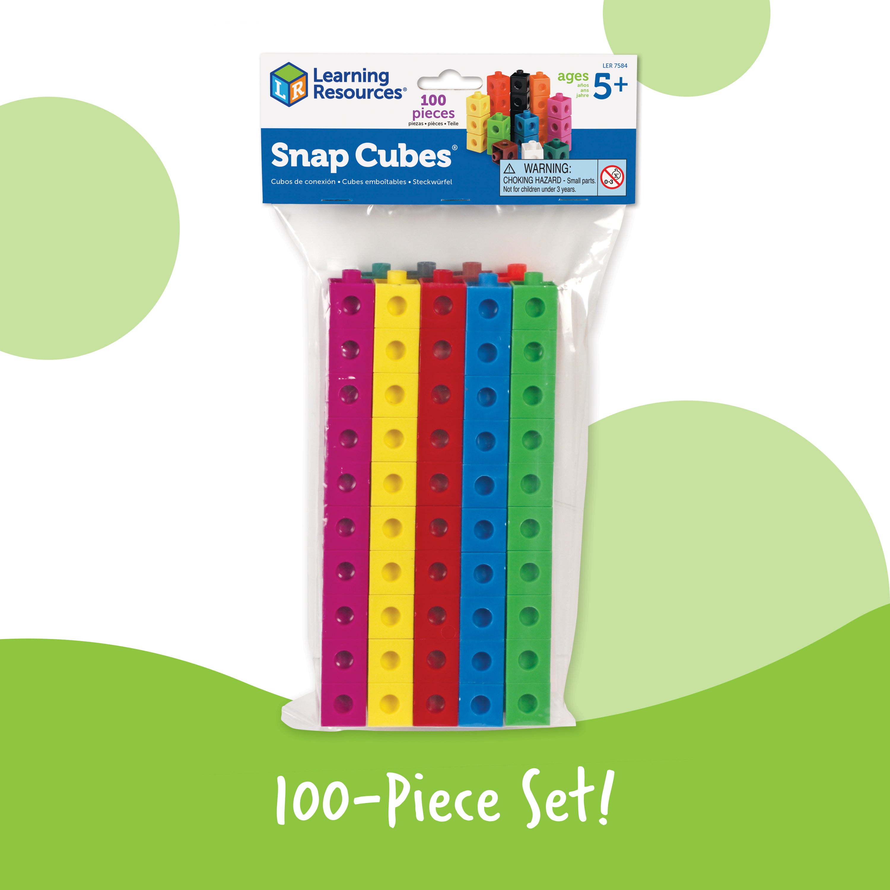 Learning Resources Snap Cubes, Set of 100, Ages 5+, Hands-On Math Learning & Counting
