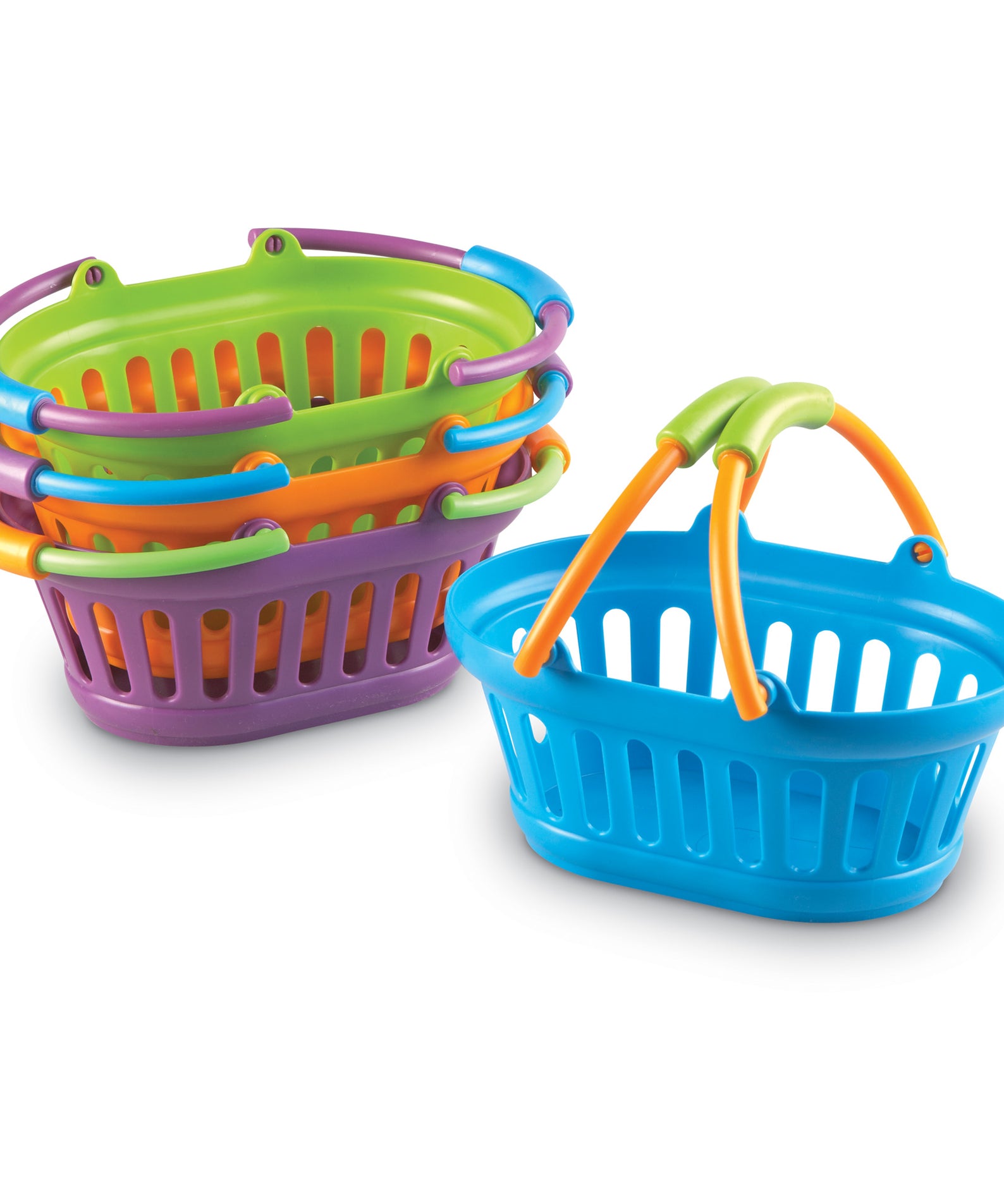 Learning Resources New Sprouts Stack of Baskets, Set of 4 Colourful Baskets with Chunky Handles, Ideal for Pretend Play and Communication Skills, Ages 2+