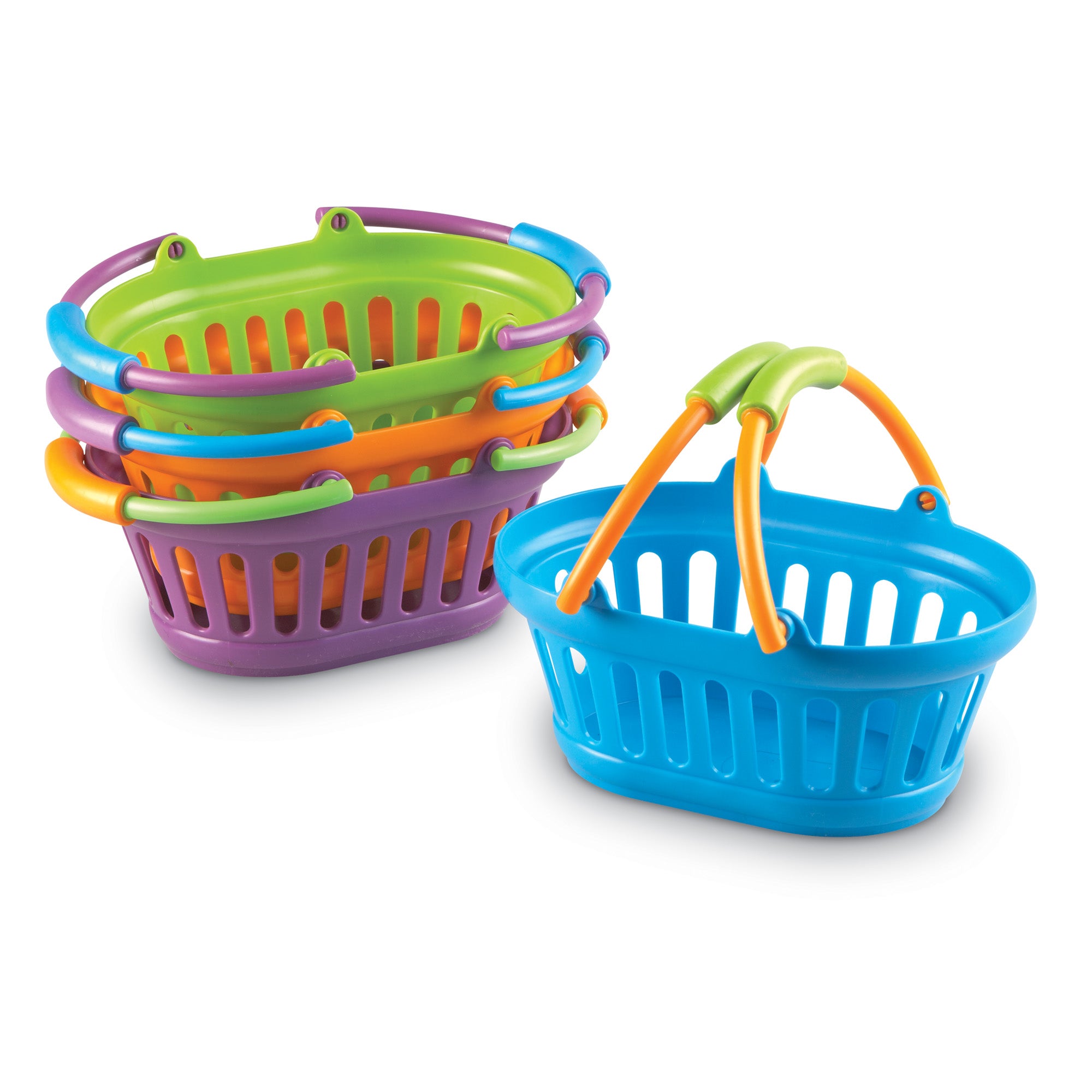 Learning Resources New Sprouts Stack of Baskets, Set of 4 Colourful Baskets with Chunky Handles, Ideal for Pretend Play and Communication Skills, Ages 2+
