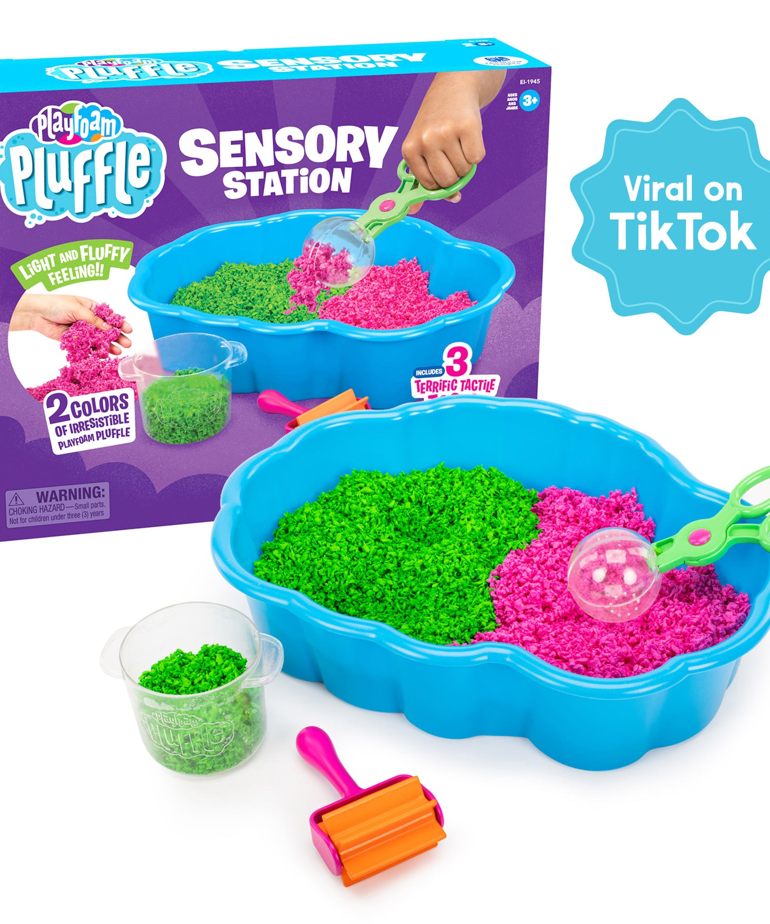 Learning Resources Playfoam Pluffle Squishology Station, Sensory Play Station with Tools for Fine Motor Skills, 6 Piece Tactile Set for Ages 3+