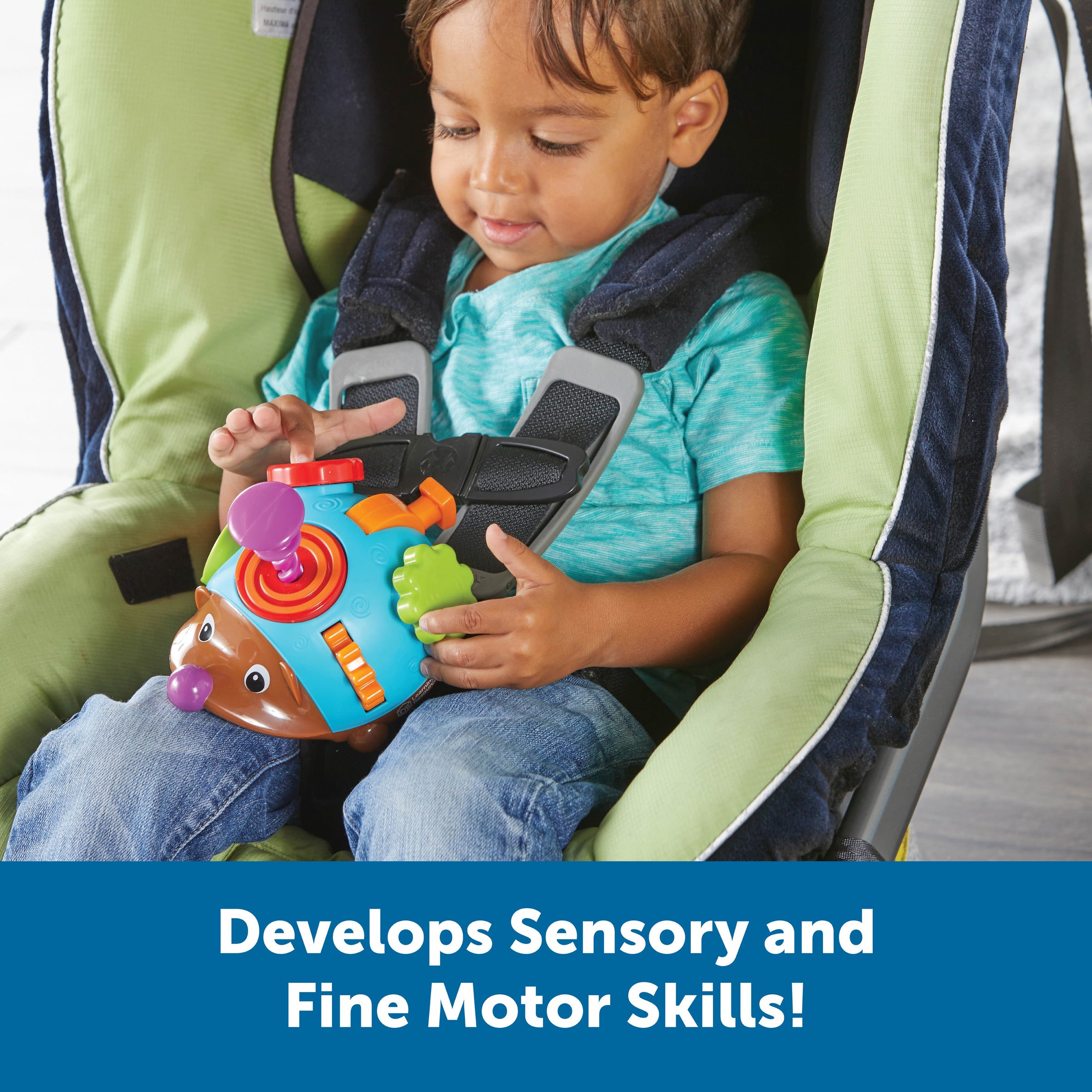 Learning Resources Spike the Fine Motor Hedgehog Fidget Friend, Toddler Fidget Toy with 6 Fine Motor Activities, Ages 18 Months+