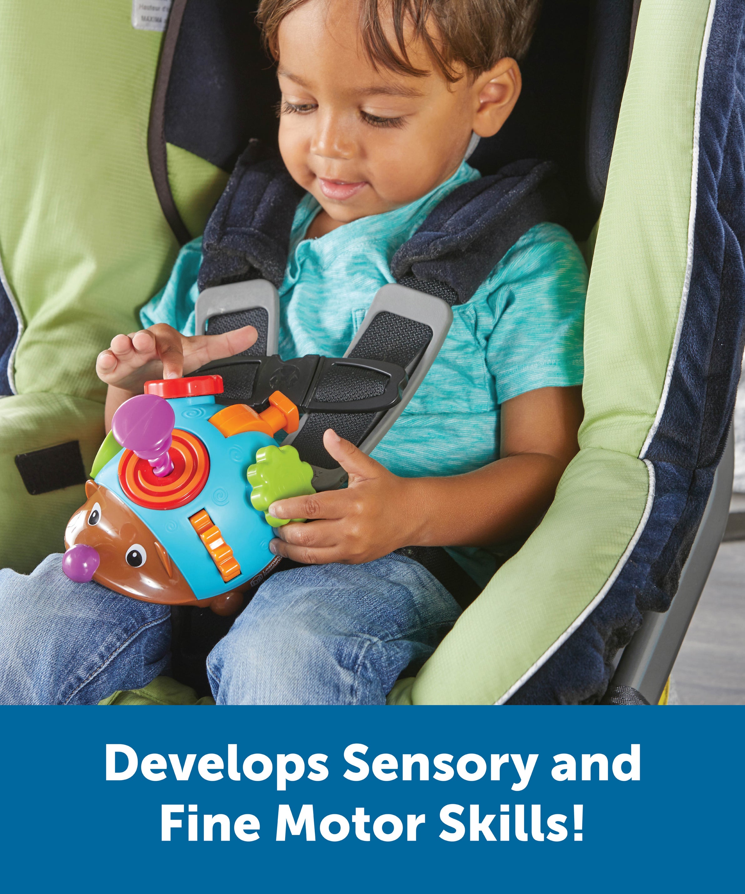 Learning Resources Spike the Fine Motor Hedgehog Fidget Friend, Toddler Fidget Toy with 6 Fine Motor Activities, Ages 18 Months+