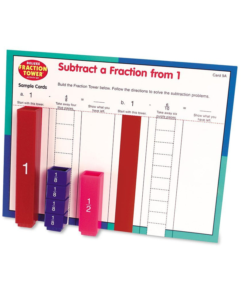 Learning Resources Deluxe Fraction Tower Activity Set, Colour-Coded Snap Cubes & Activity Cards, Hands-On Maths for Ages 6+