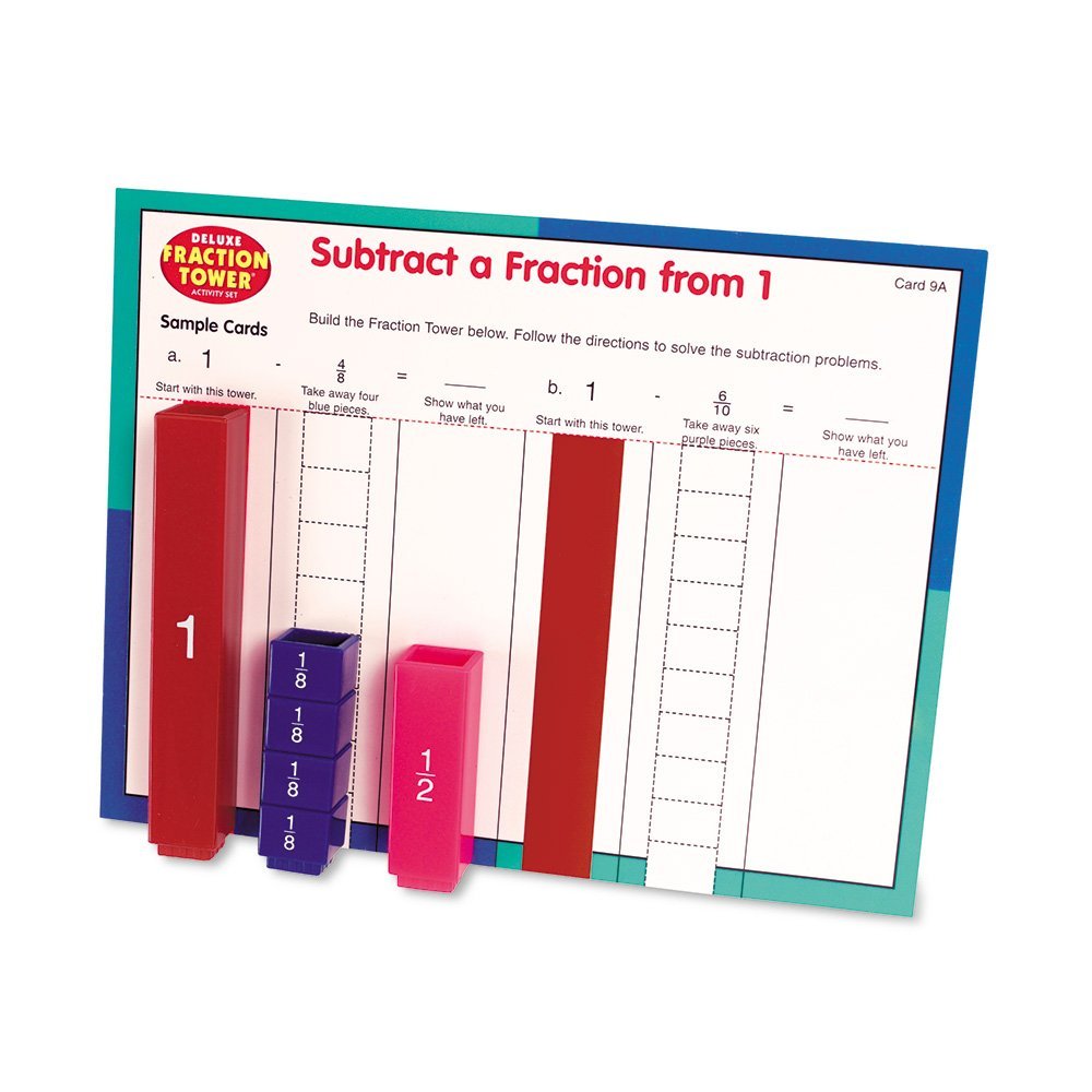 Learning Resources Deluxe Fraction Tower Activity Set, Colour-Coded Snap Cubes & Activity Cards, Hands-On Maths for Ages 6+