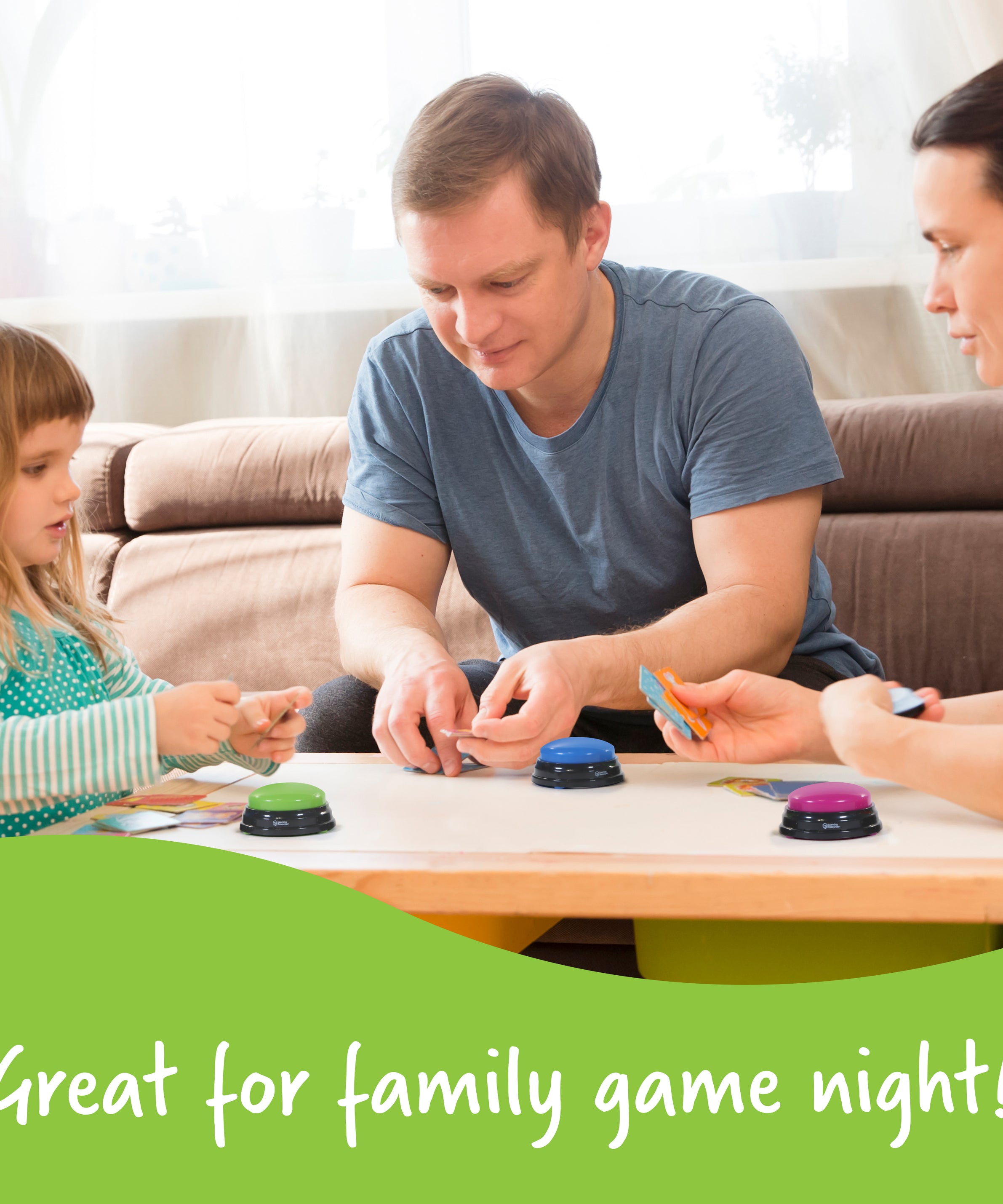 Learning Resources Answer Buzzers (Set of 4), Fun Game Show Style Response Buzzers with 4 Distinct Sounds for Classroom or Home Learning (Ages 3+)