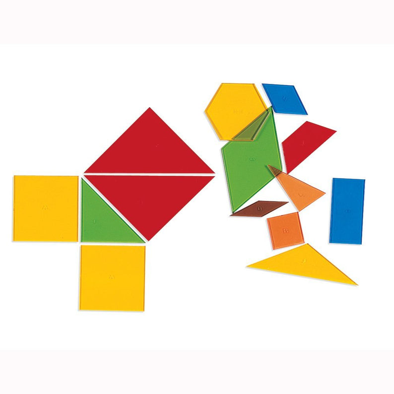 Learning Resources Educational Power Polygon Set, 450 Translucent 2-D Shapes for Geometry Learning and Classroom Activities