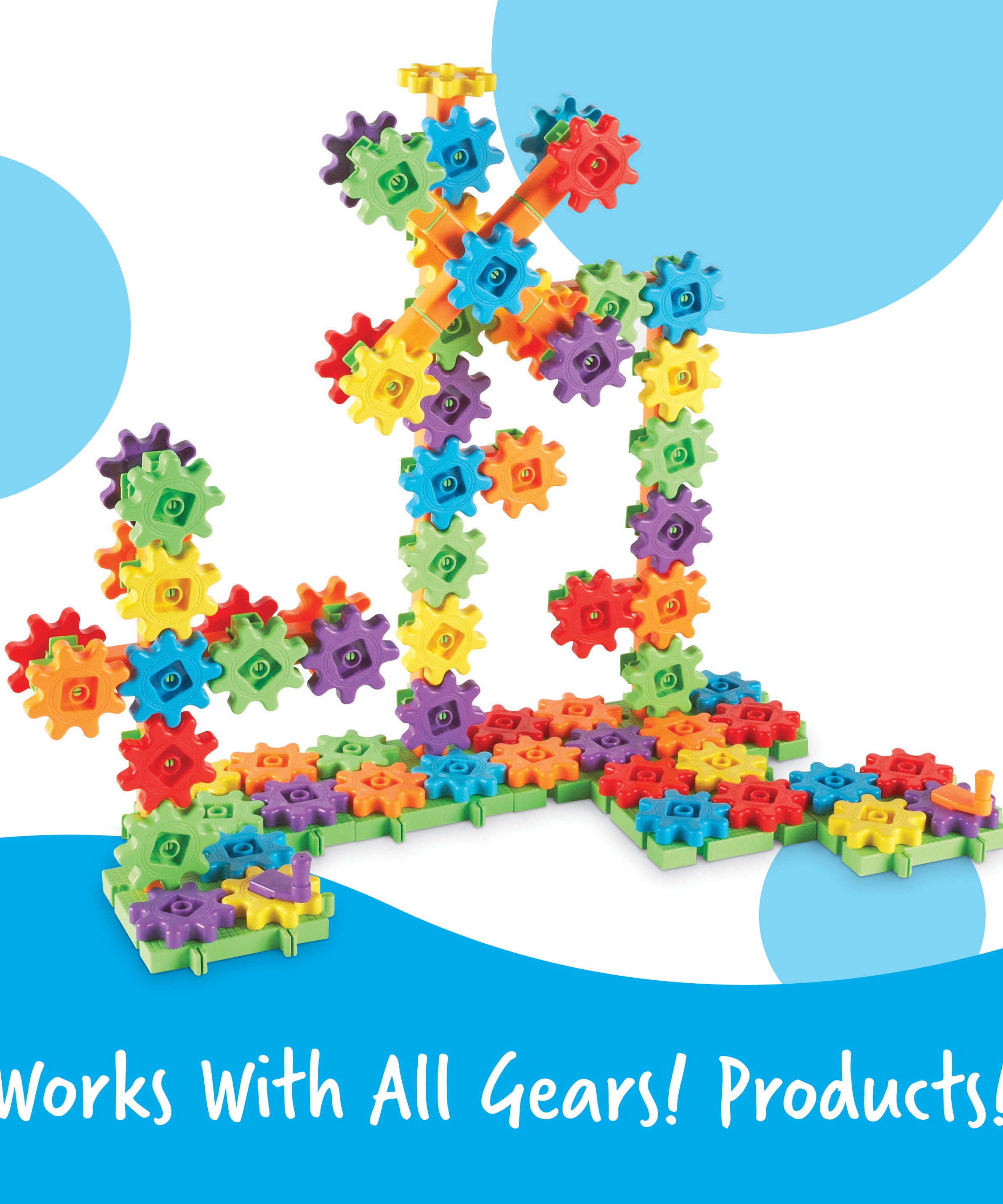 Learning Resources Gears! Gears! Gears! Super Building Set (Set of 150), Hands-On Creativity, Fine Motor Skills Development