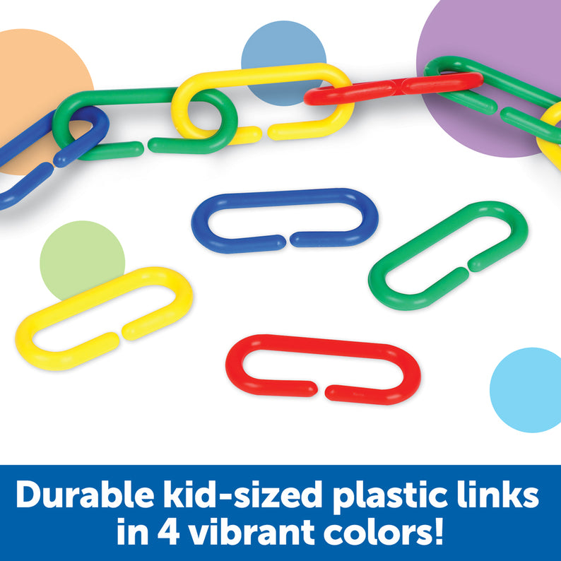 Learning Resources Link N Learn Links, Set of 500 Colourful Plastic Links for Early Maths & Fine Motor Skills, Sorting, Counting & Patterning, Includes Activity Guide, Ages 3+
