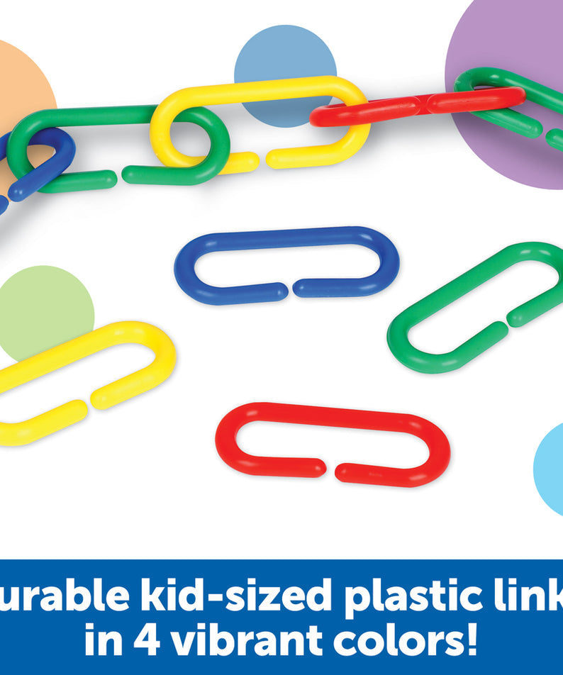 Learning Resources Link N Learn Links, Set of 500 Colourful Plastic Links for Early Maths & Fine Motor Skills, Sorting, Counting & Patterning, Includes Activity Guide, Ages 3+